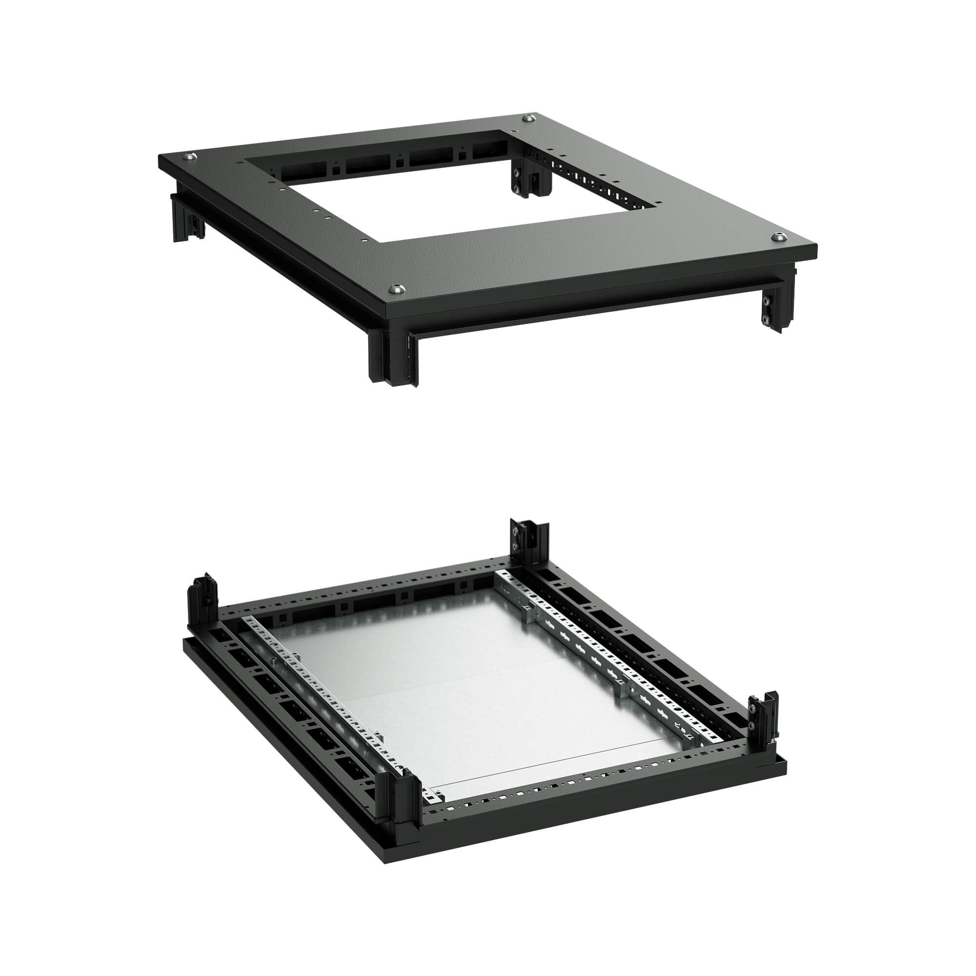 Крыша с фланцем и основание для 19" IT-CQE 600x600, RAL9005