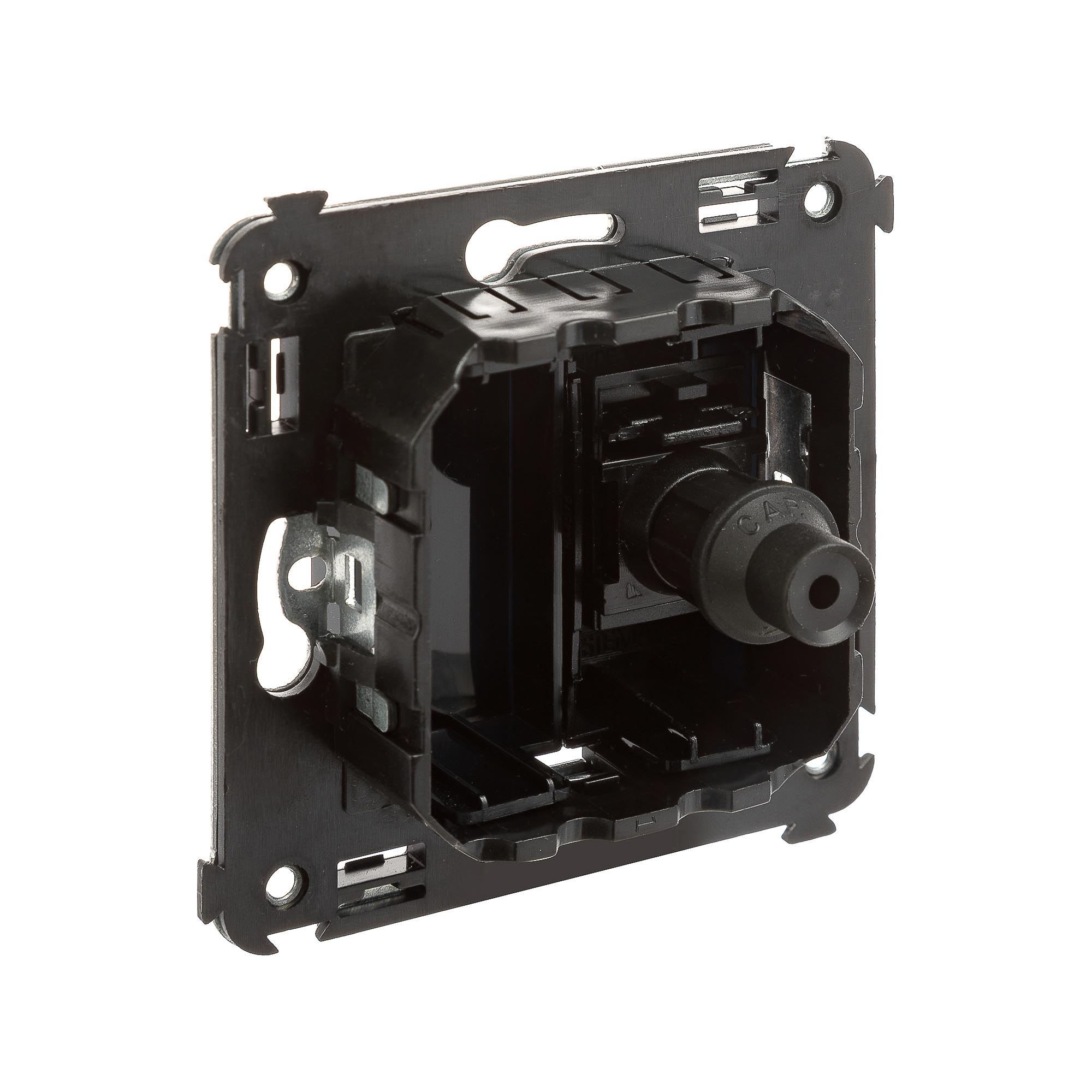 Розетка TV одиночная в стену, Avanti, черный квадрат