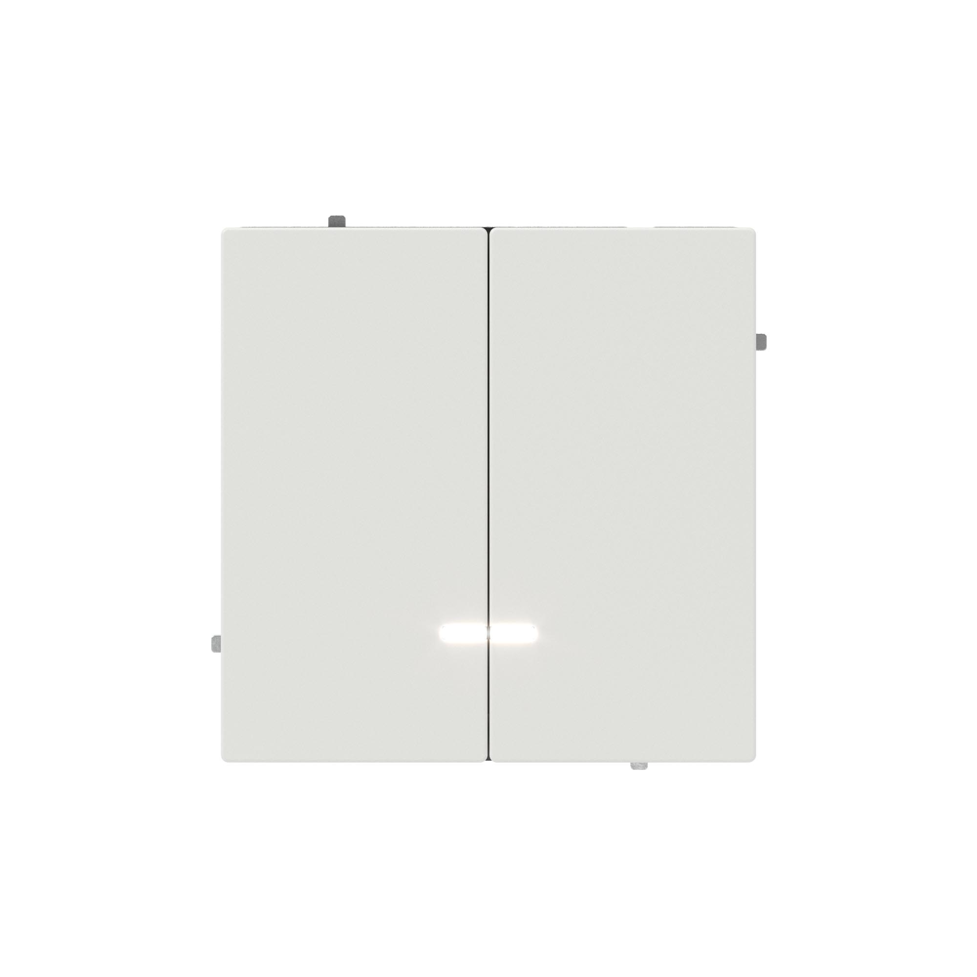 Переключатель двухклавишный с подсветкой, KANT, белый песок