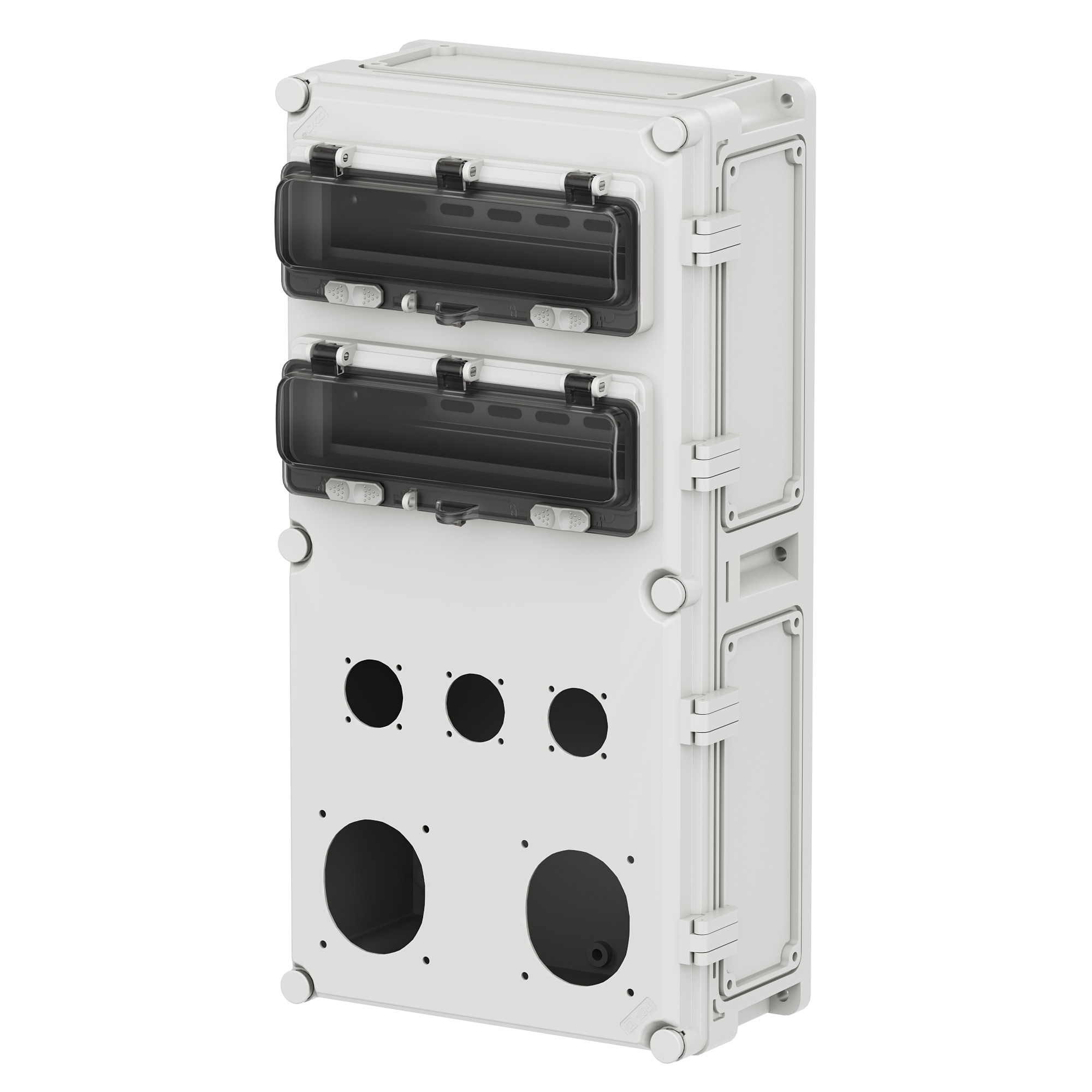 Корпус на 24 модуля, розетки модели PAS 2шт, розетки модели PSS 3шт,IP44