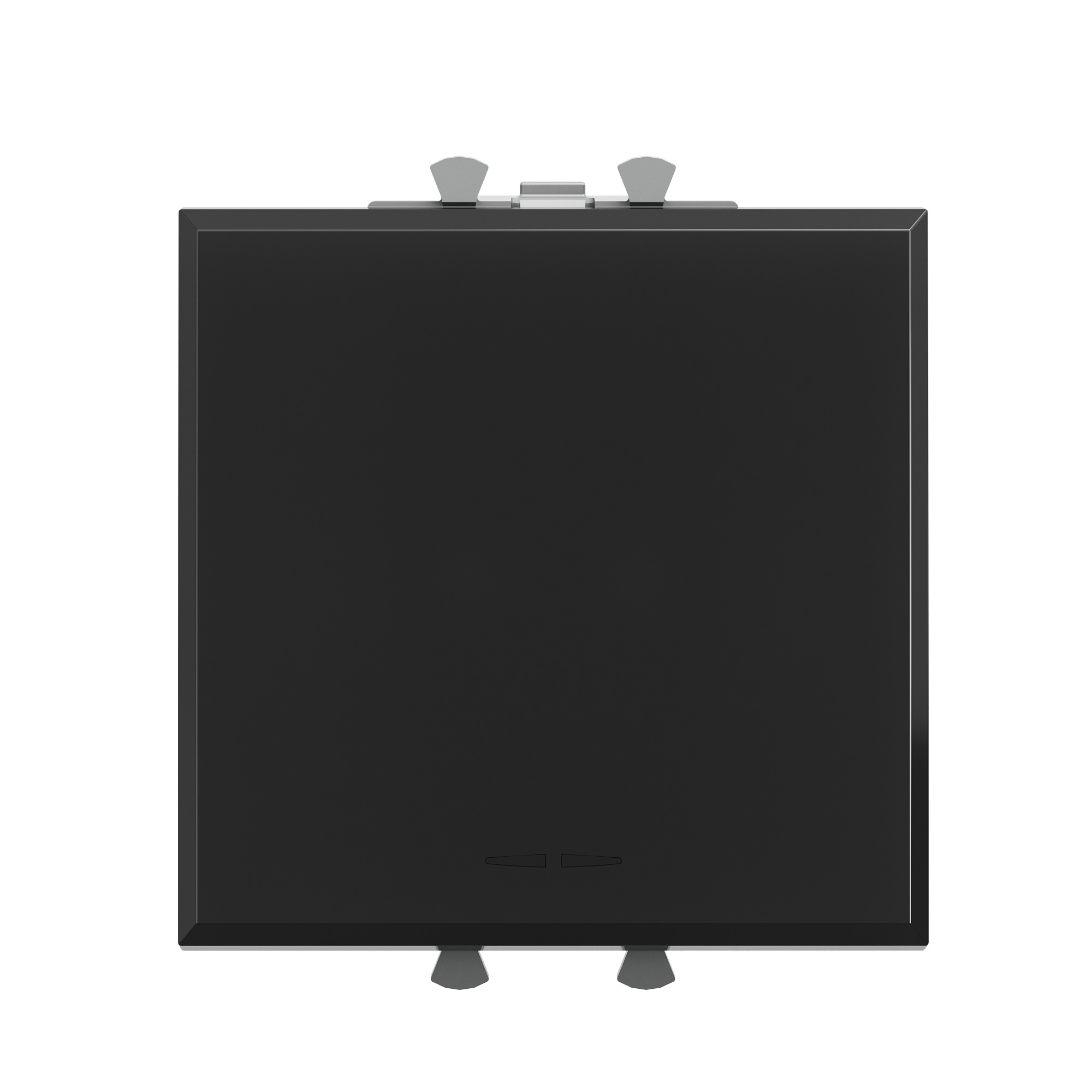 Выключатели, переключатели, инверторы Выключатель двухполюсный одноклавишный модульный, Avanti, черный  квадрат, 2 модуля DKC|ДКС