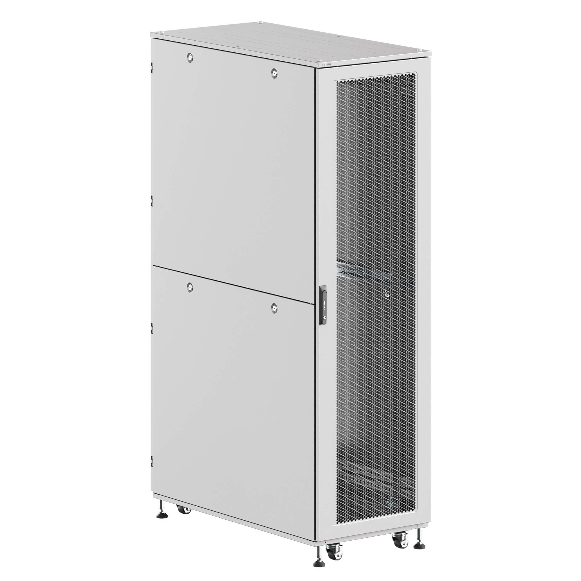 ИТ шкаф напольный 19'' 47U 600x1000мм, крыша с вырубкой, дверь перф. и двойная перф., двойные боковые панели, серый RAL7035