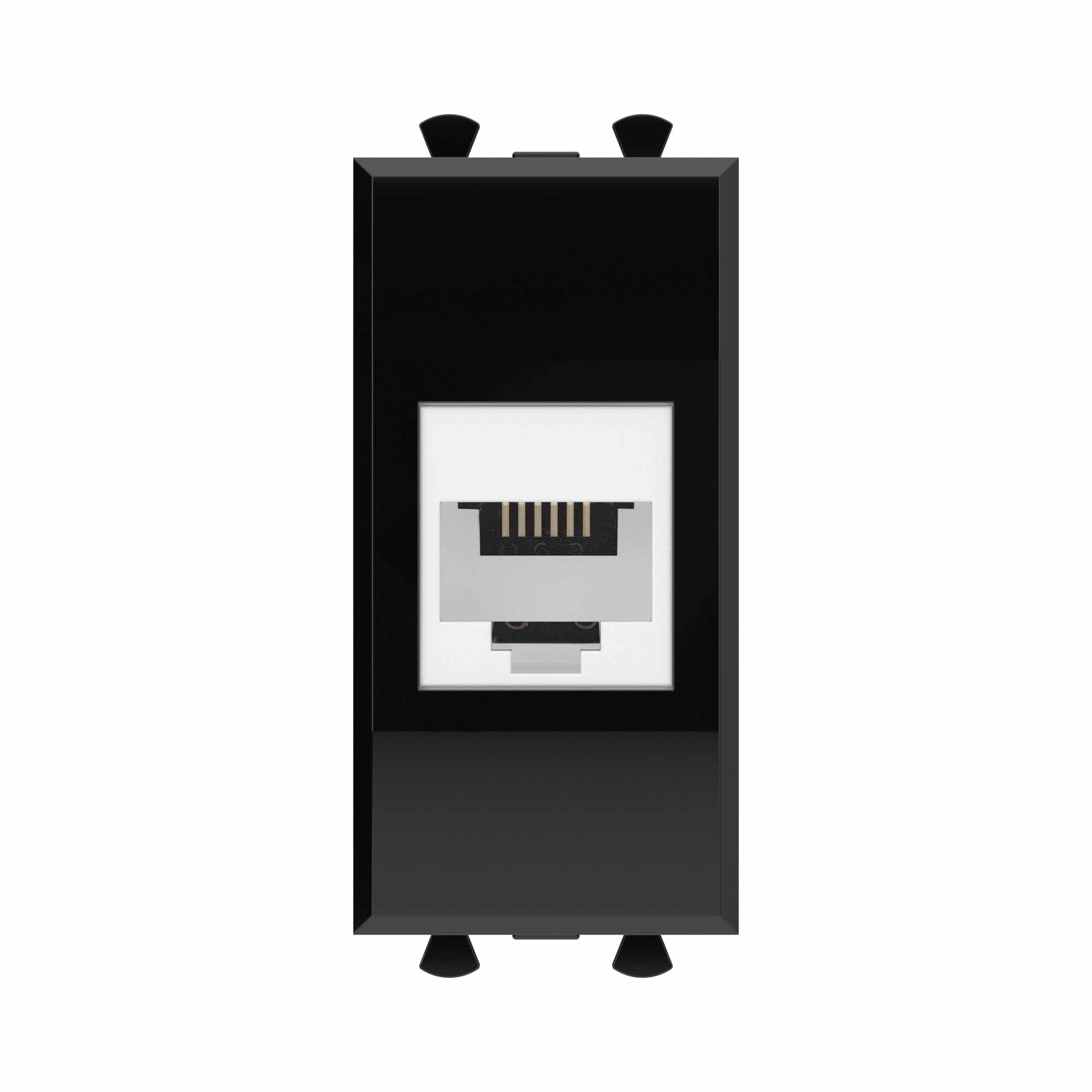 RJ-12 socket without shutter Avanti, 1 mod., black square