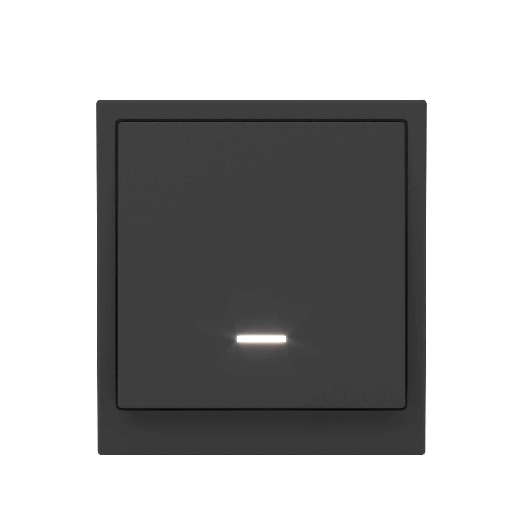 Переключатель одноклавишный с подсветкой, KANT, черный уголь