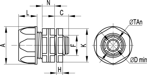 Переходник армированная труба-коробка, IP65, 2, д.50мм ДКС|DKC ...