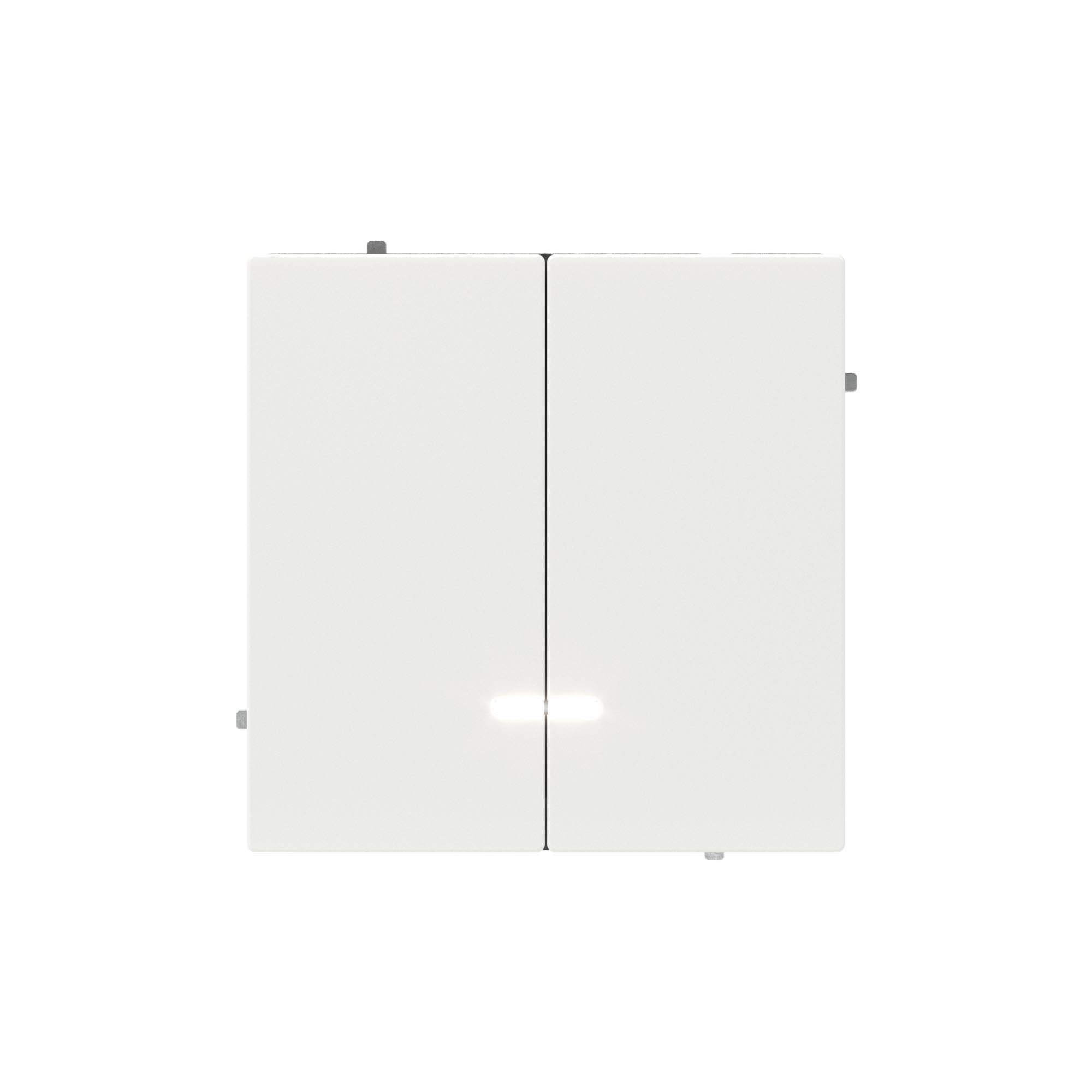 Переключатель двухклавишный с подсветкой, KANT, белая магнолия