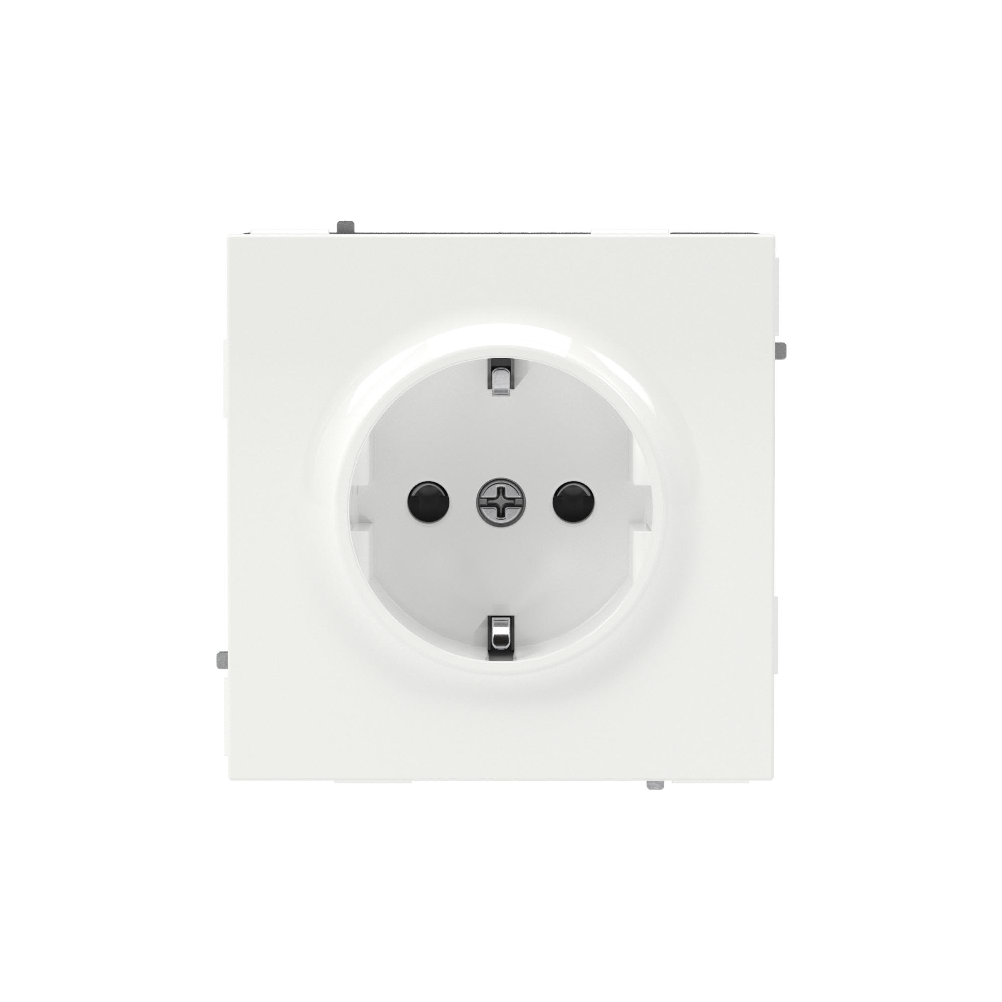 Розетка силовая, 2P+E, с з/ш, KANT, белая магнолия