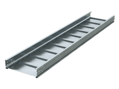 Sheet tray non-perforated 200x400, side rail thickness 1,5  mm, L 3 m, hot-dip galvanized