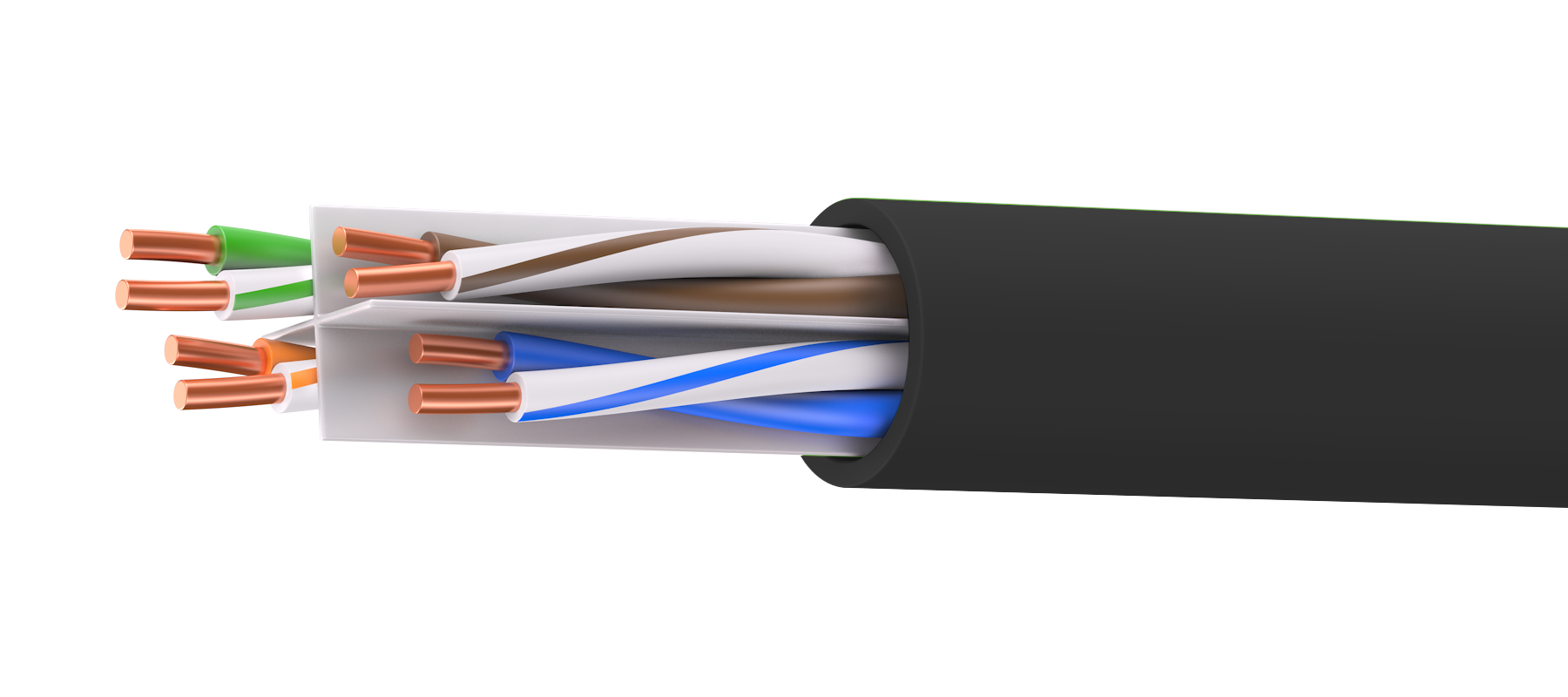 Twisted pair CAT 6A U/UTP, outdoor/indoor, LSZH, reel 500 м, black