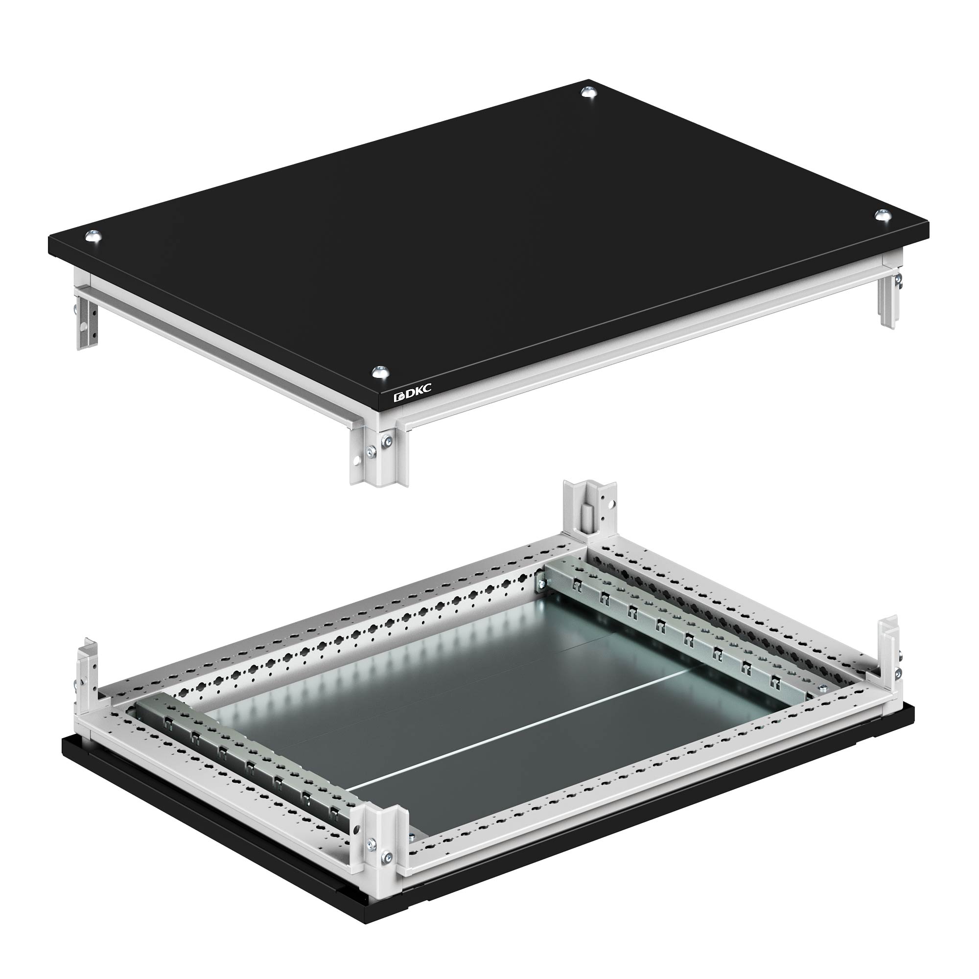 Крыша и основание RAL9005 с направляющими для корпусов CQE N, ШхГ 300х1200 мм, комплект RAM block