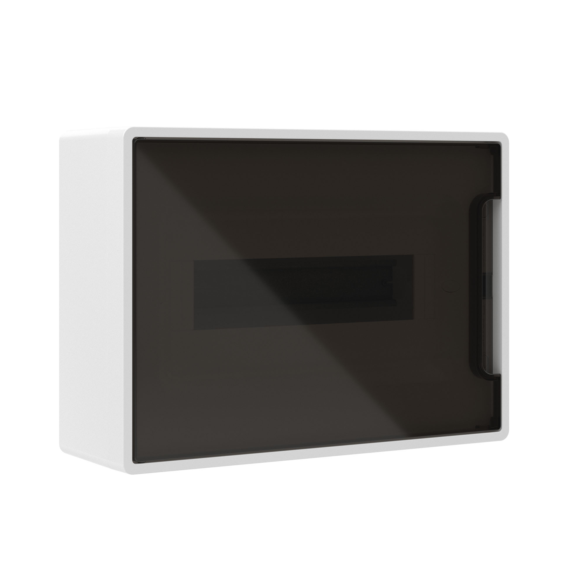 Щиток 12 мод настенный Фрейм (FRAME), белый, с тонированной дверцей, с 2 шинами  PEN на 6 и 8 отв.