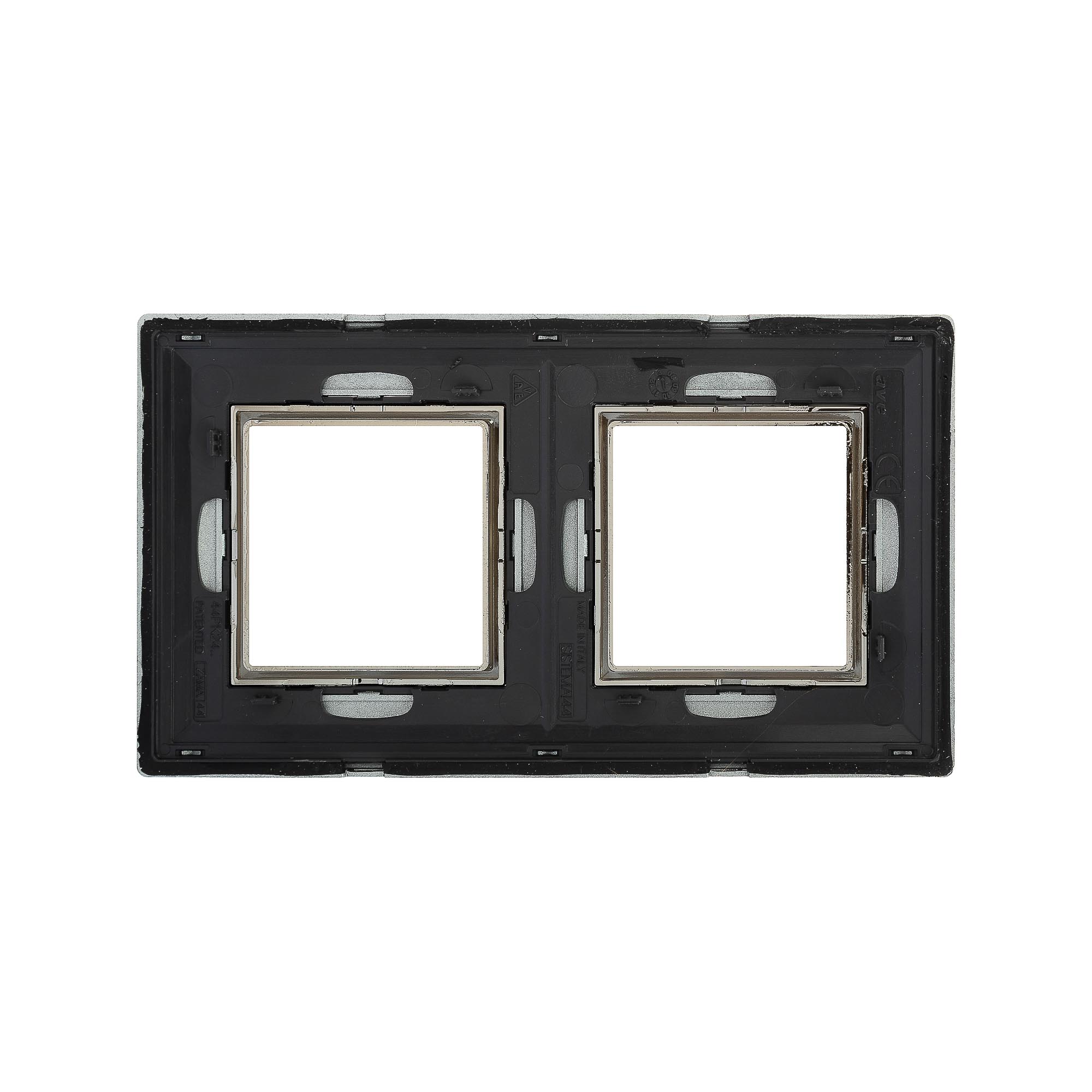 Рамка из металла 2 поста (4 мод.), Avanti, светло-серебристая