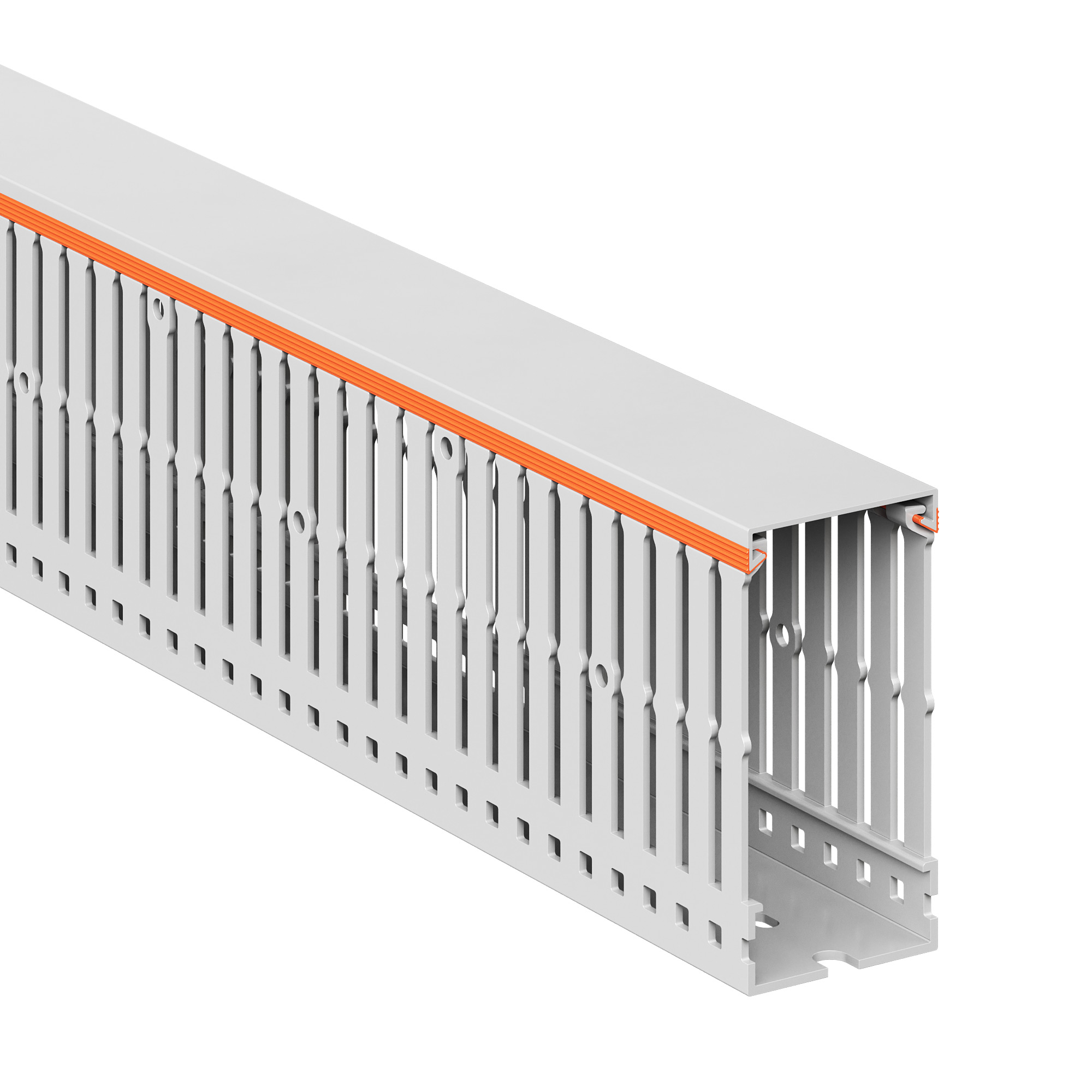 Безгалогеновый перфорированный короб серии RL6 HF Короб перфорированный RLHF6 40x80, без галогенов, светло-серый DKC|ДКС