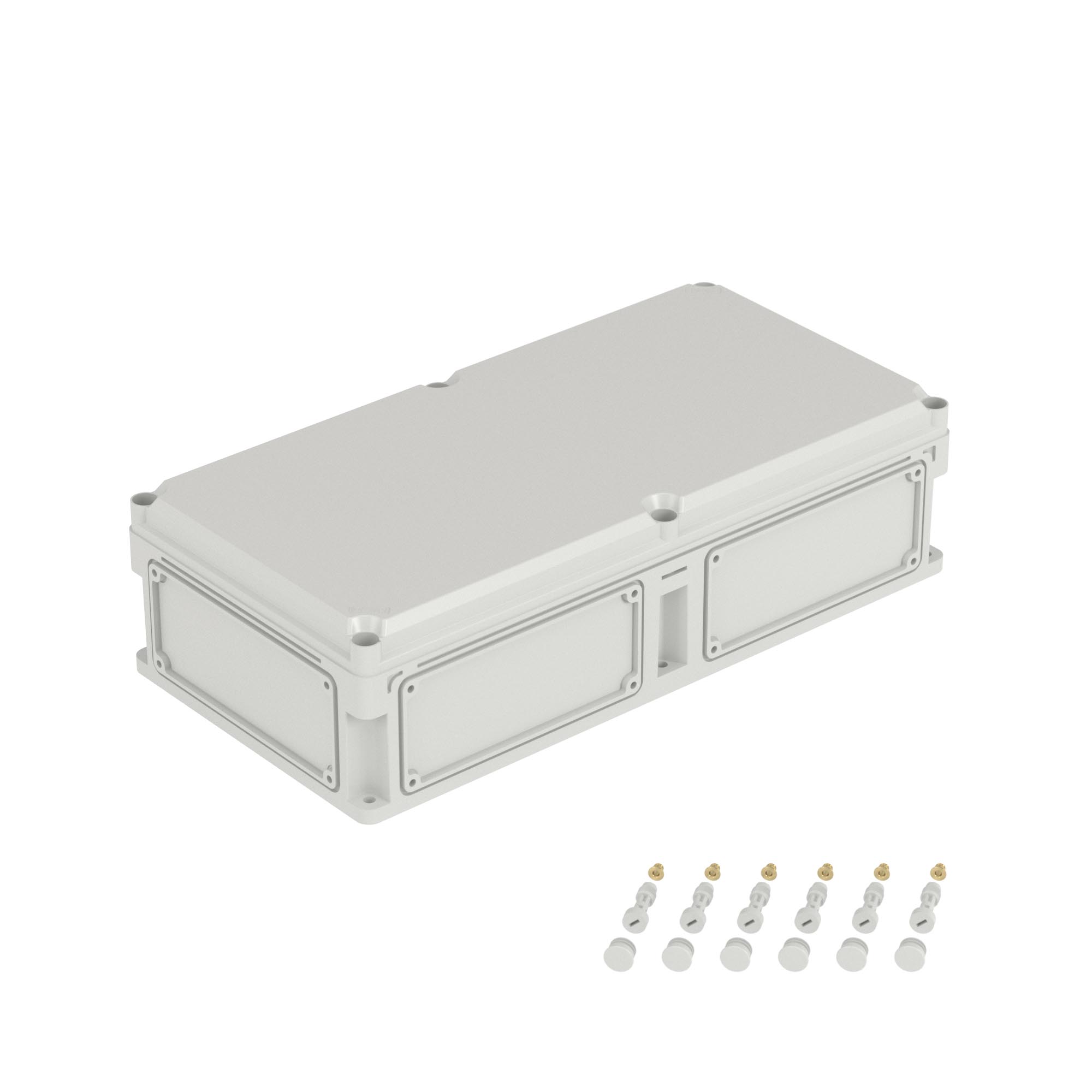 Корпус RAM box без МП 600х300х160 мм, с фланцами, непрозрачная крышка высотой 35 мм, IP66/IP67 Корпуса RAM box с выбивными фланцами и непрозрачной крышкой Корпус RAM box без МП 600х300х160 мм, с фланцами, непрозрачная крышка высотой 35 мм, IP66/IP67 DKC|ДКС