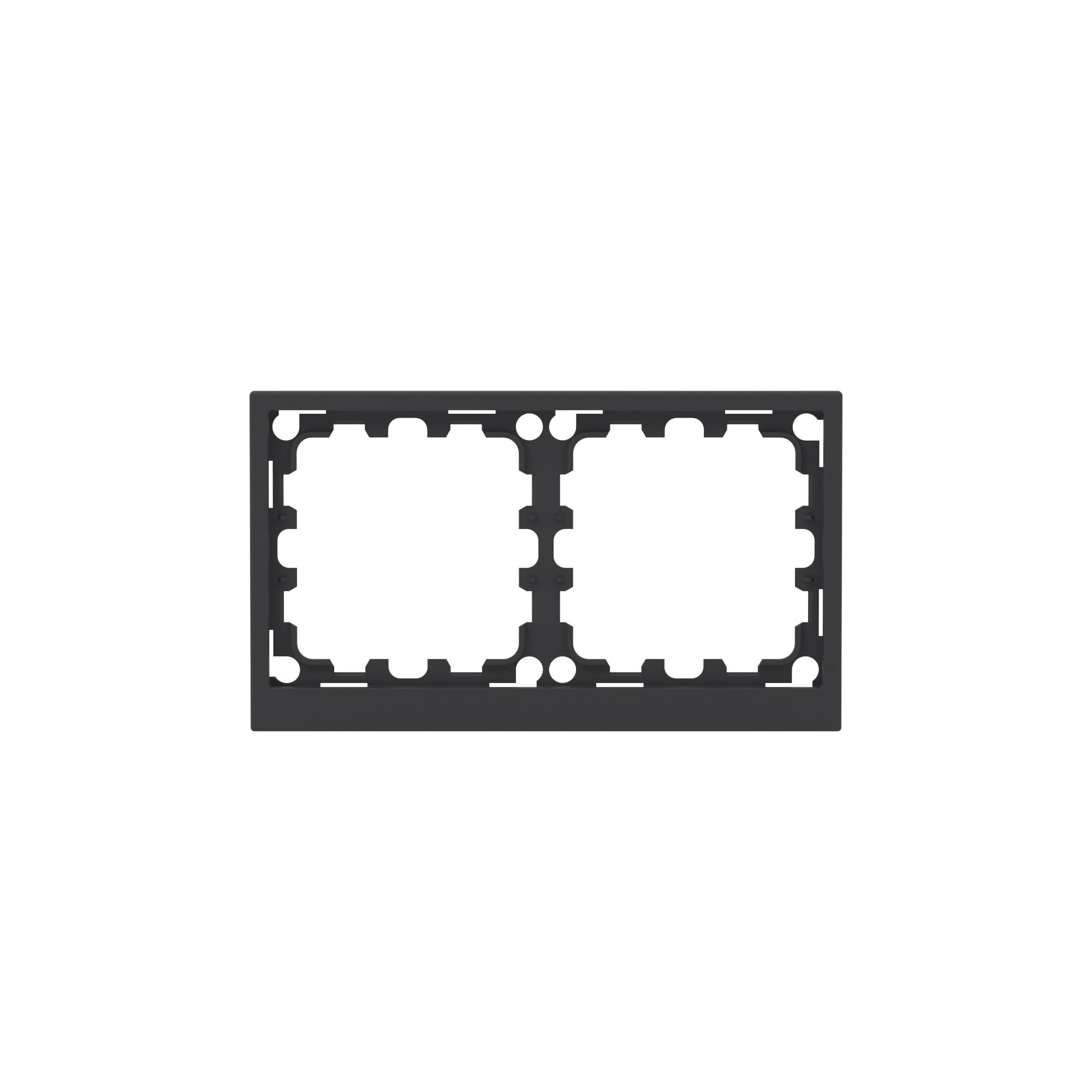 Рамка на 2 поста, KANT, черный уголь