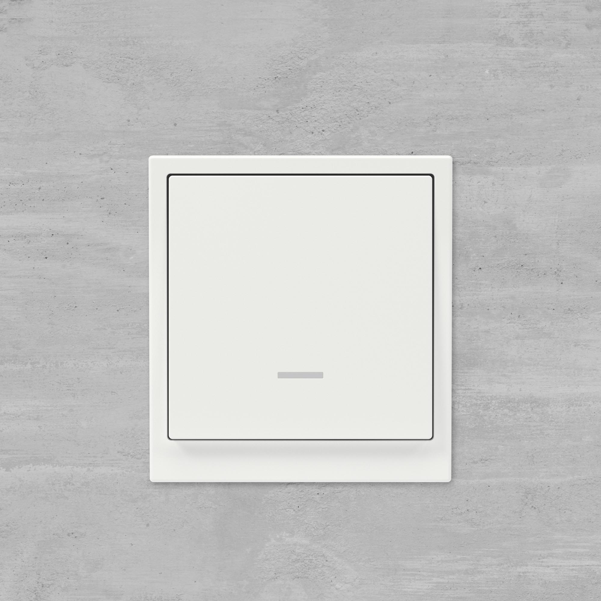 Выключатель одноклавишный с подсветкой, KANT, белая магнолия