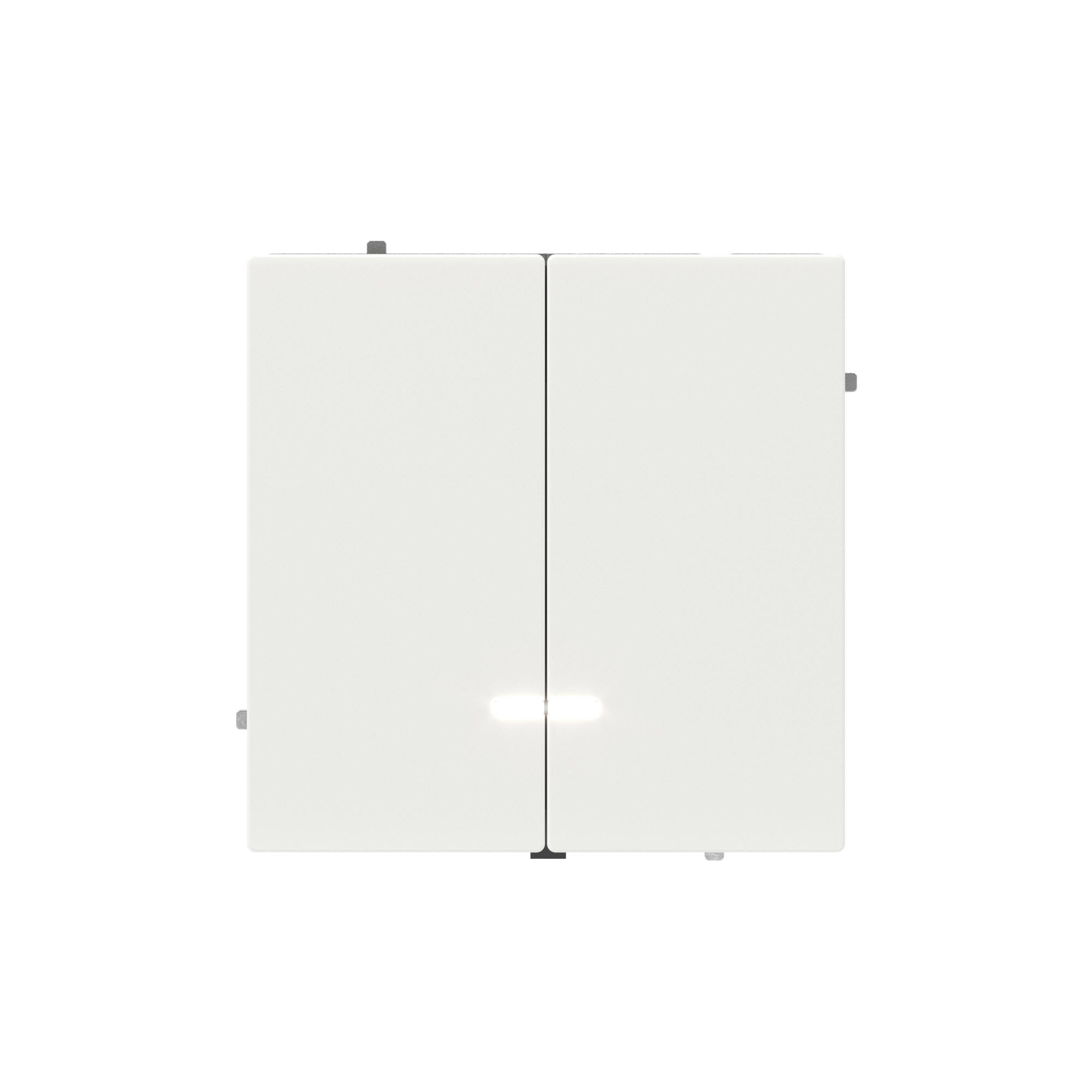 Выключатель двухклавишный с подсветкой, KANT, белая магнолия