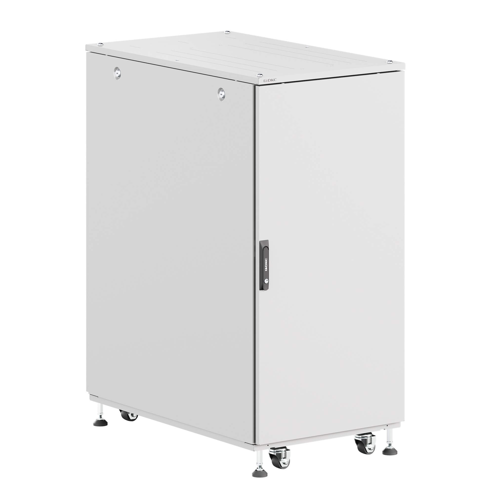 ИТ шкаф напольный 19'' 24U 600x1000мм, крыша с вырубкой, сплошная металл и сплошная металл, одинарные боковые панели, серый RAL7035