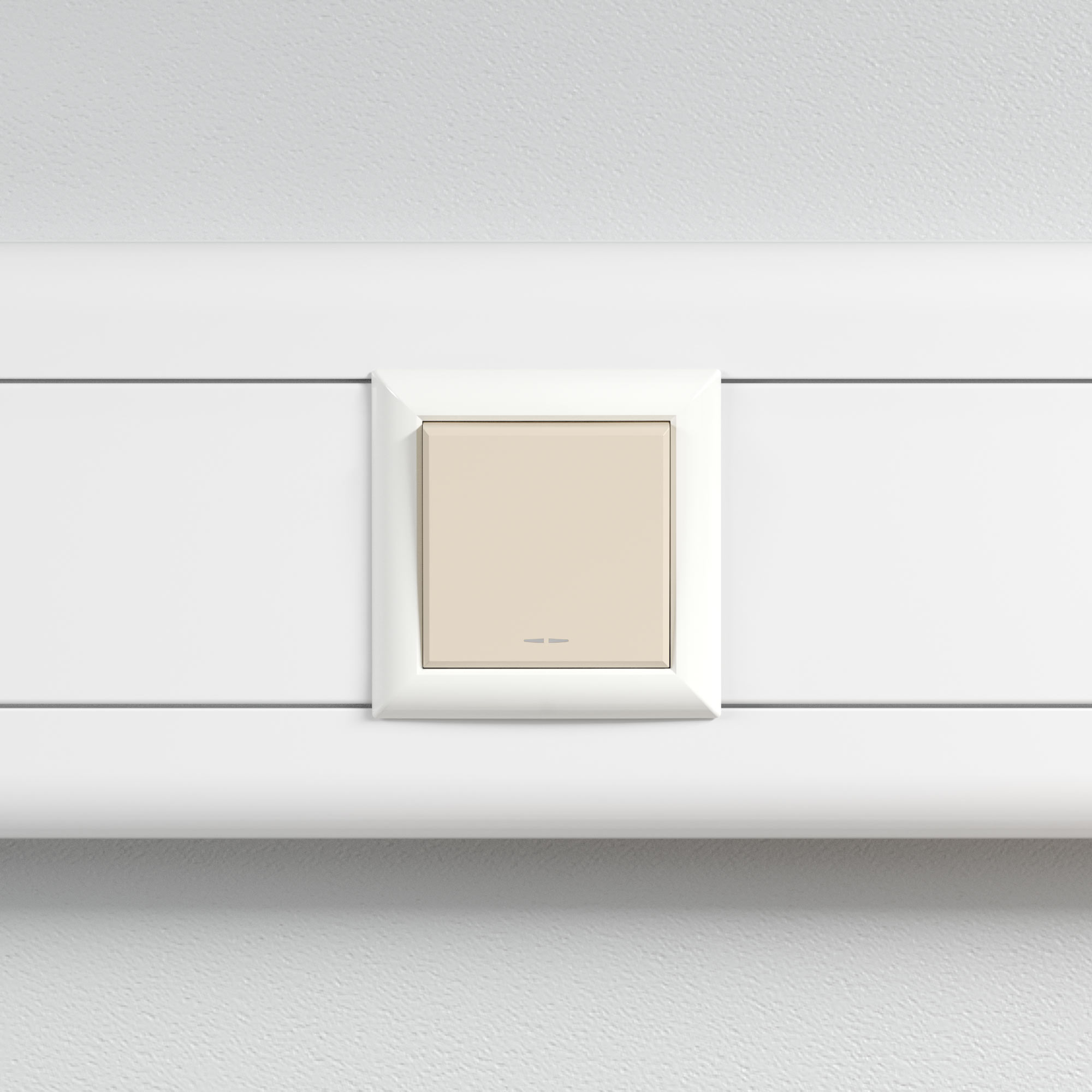 Выключатель одноклавишный модульный, Avanti, ванильная дымка, 2 модуля