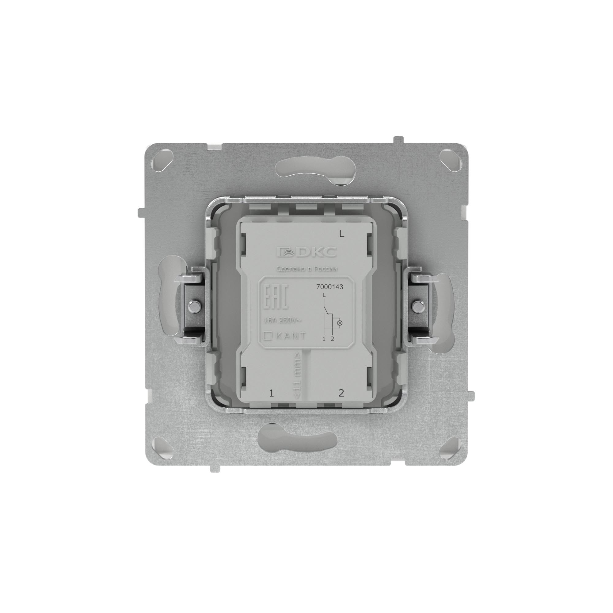 Переключатель одноклавишный с подсветкой, KANT, белая магнолия