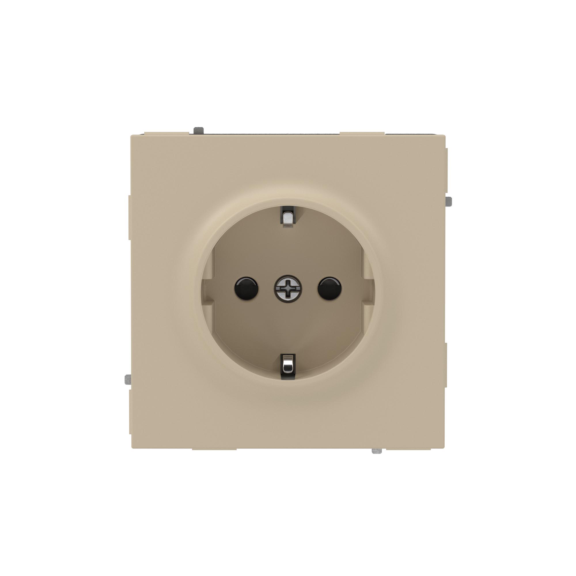 Розетка силовая, 2P+E, с з/ш, KANT, ванильный марципан