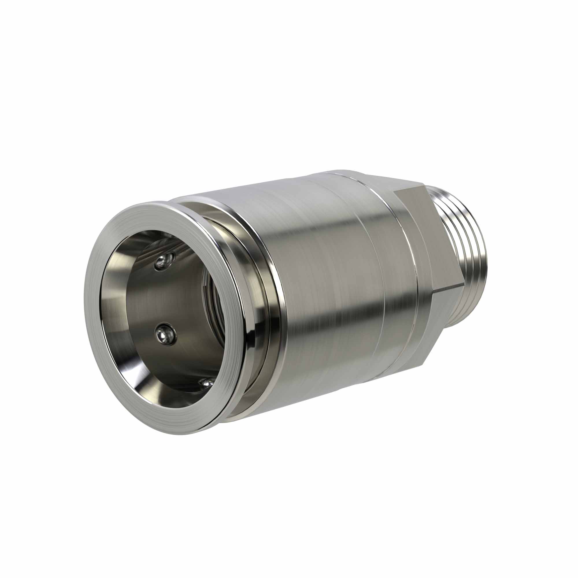 Straight metric thread connector metal rigid tube - box DN 25mm, М25х1,5, stainless steel AISI 303