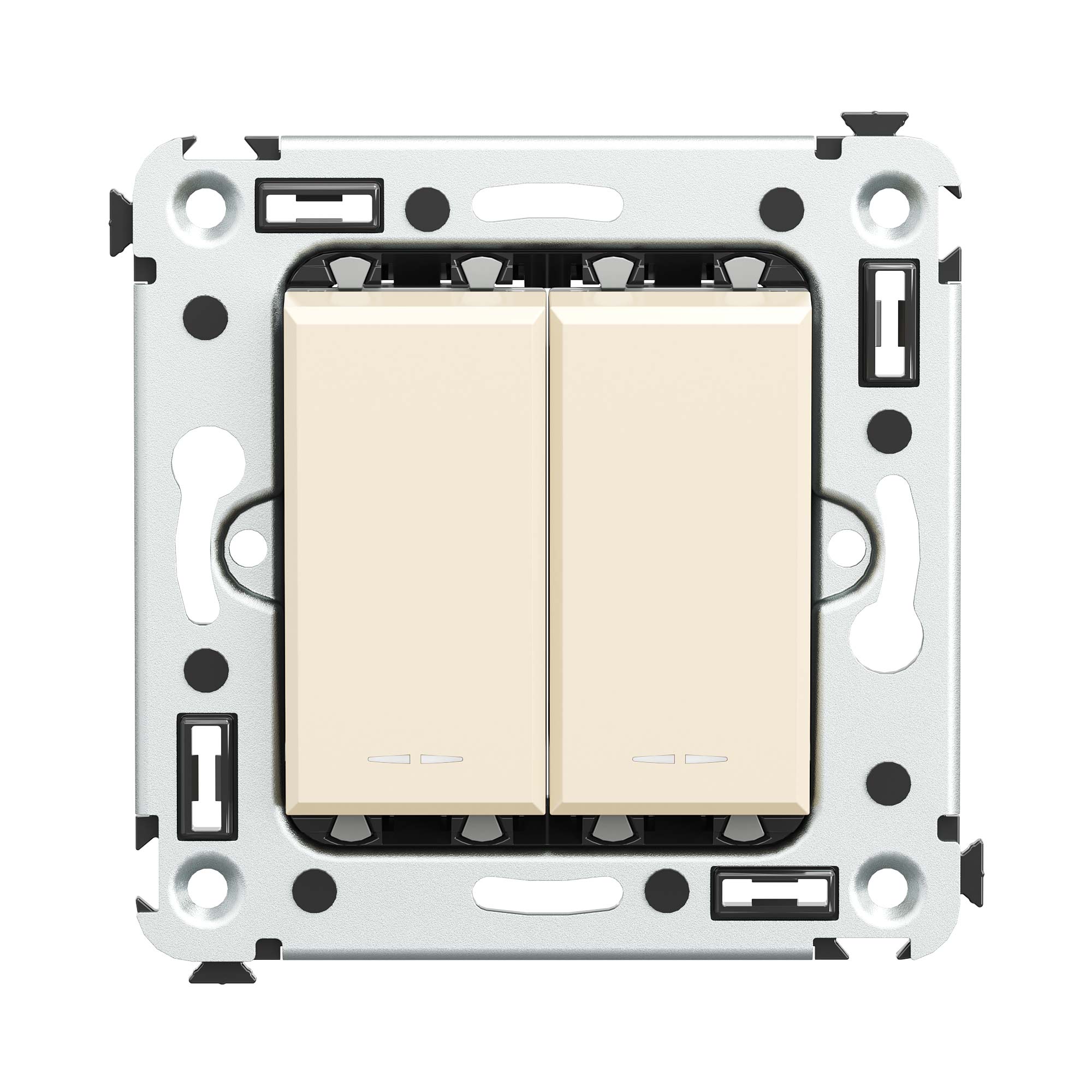 Выключатели, переключатели, инверторы Выключатель двухклавишный в стену, Avanti, ванильная дымка DKC|ДКС