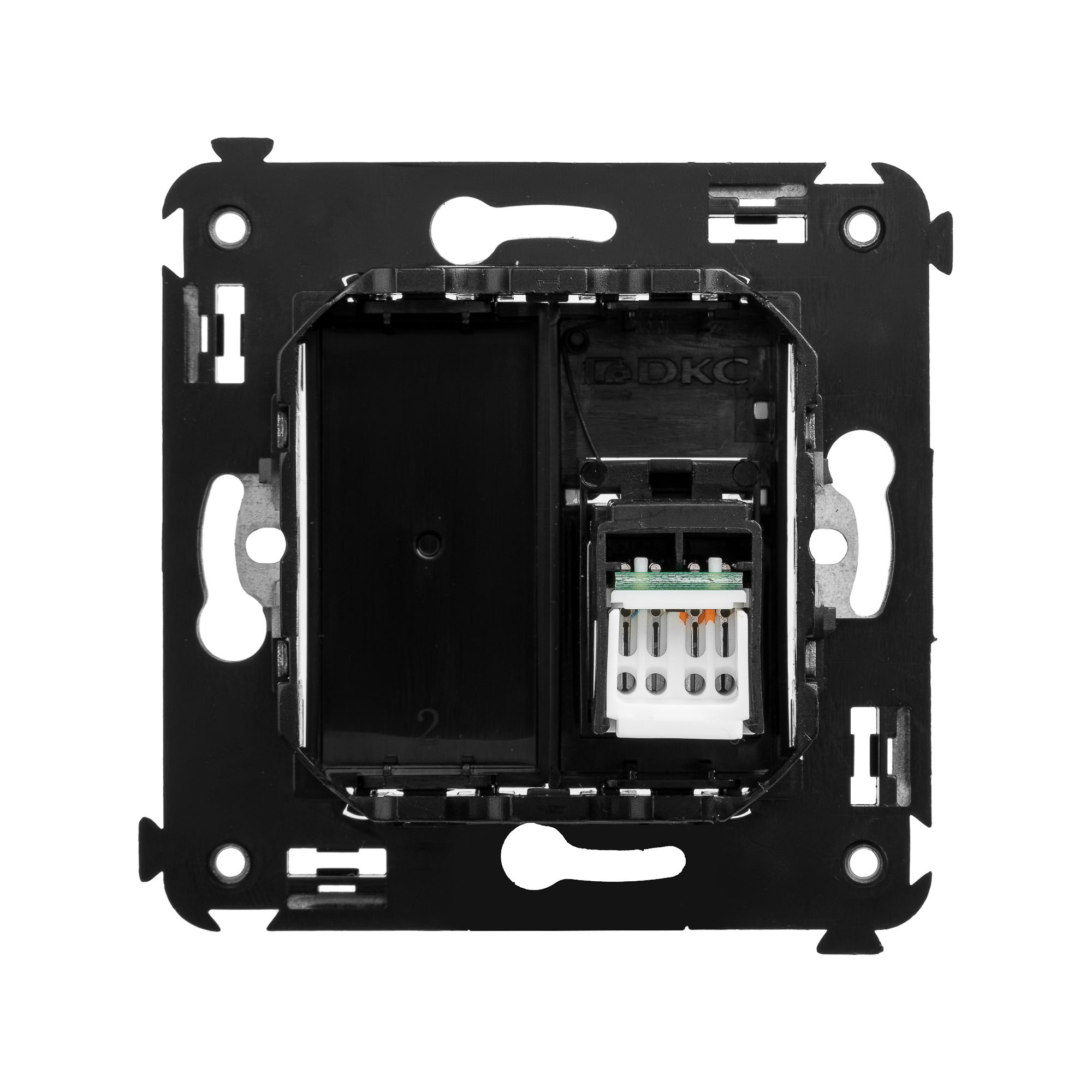 Компьютерная розетка RJ-45 в стену, кат.5e одинарная, "Avanti", "Черный ...