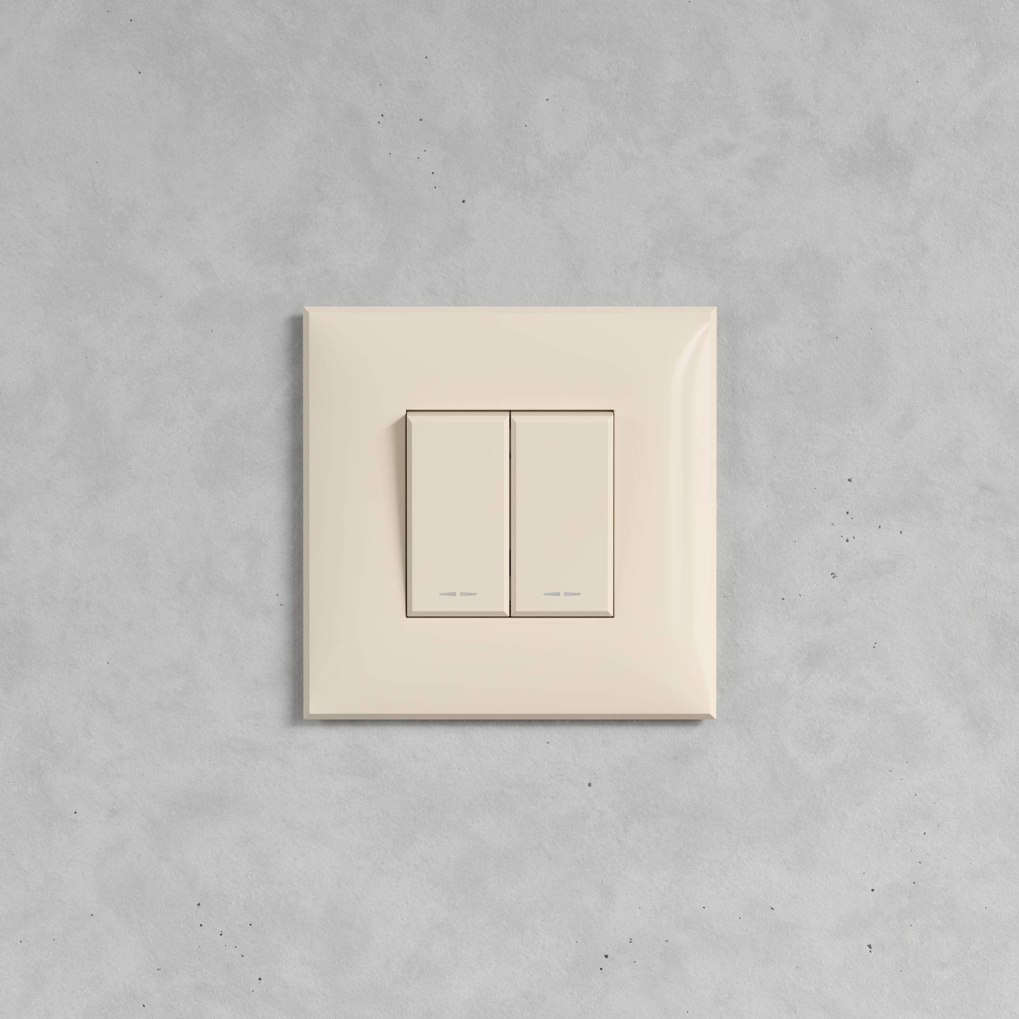 Переключатель двухклавишный в стену, Avanti, ванильная дымка