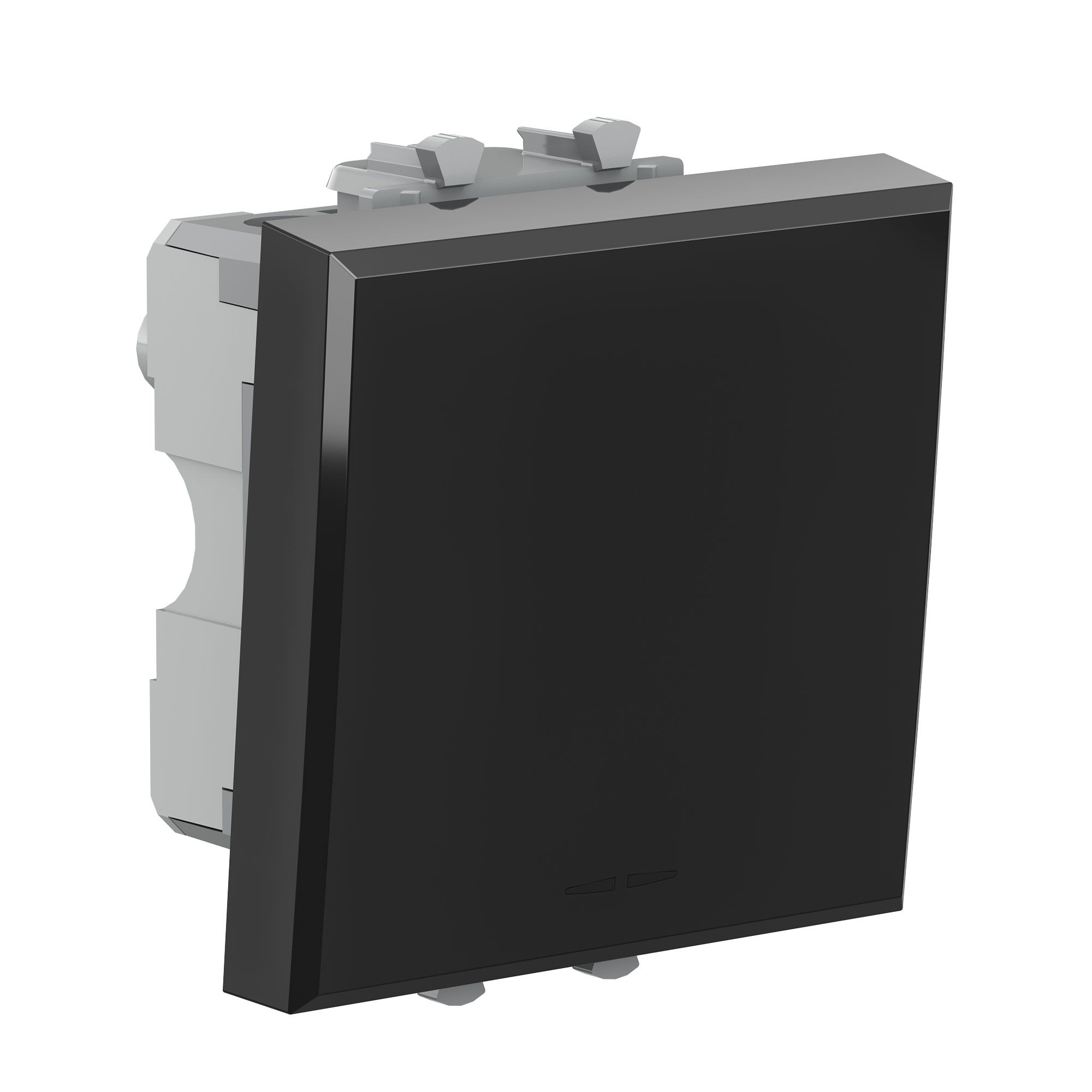 Переключатель одноклавишный модульный, Avanti, черный квадрат, 2 модуля