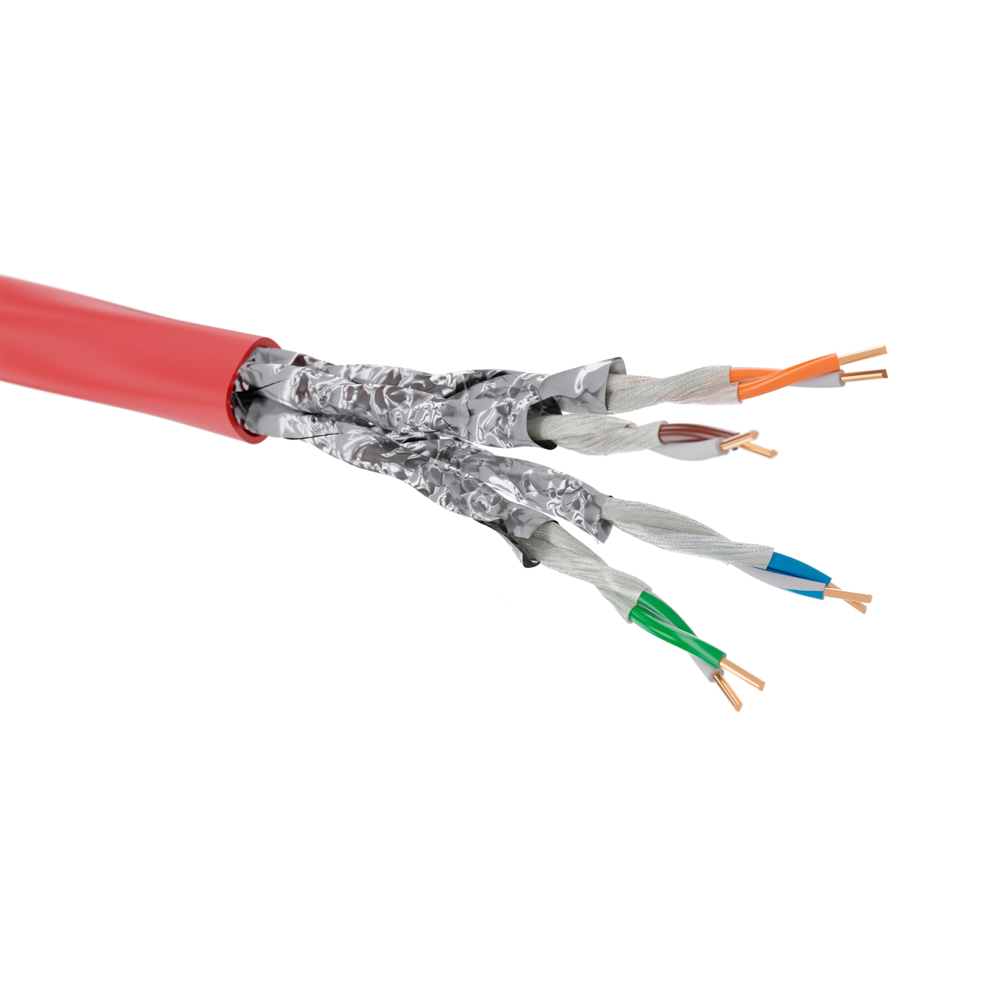 Кабель CAT 6A, U/UTP Application, нг(А)-FRHF, бухта 500м, красный ДКС ...