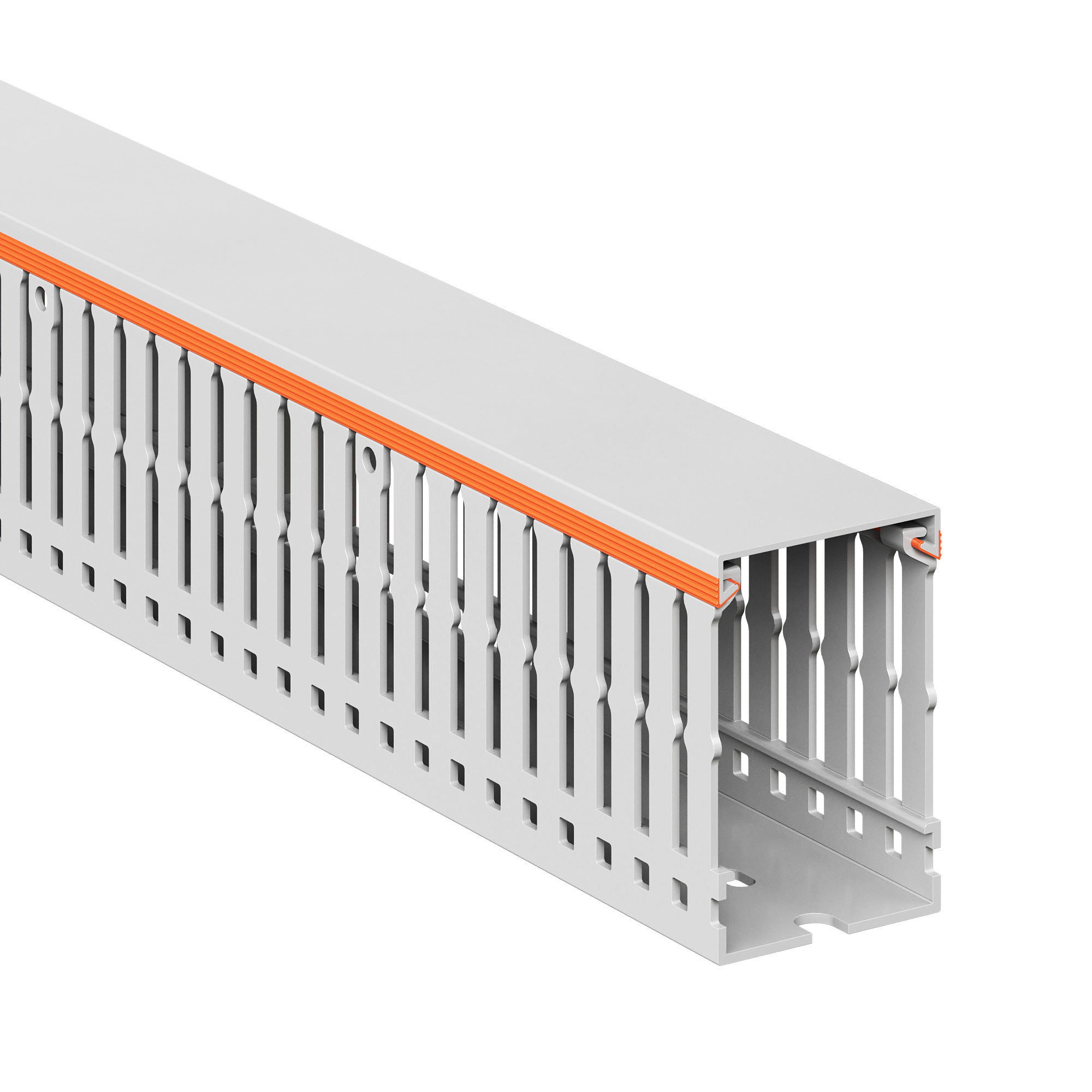 Безгалогеновый перфорированный короб серии RL6 HF Короб перфорированный RLHF6 40x60, без галогенов, светло-серый DKC|ДКС