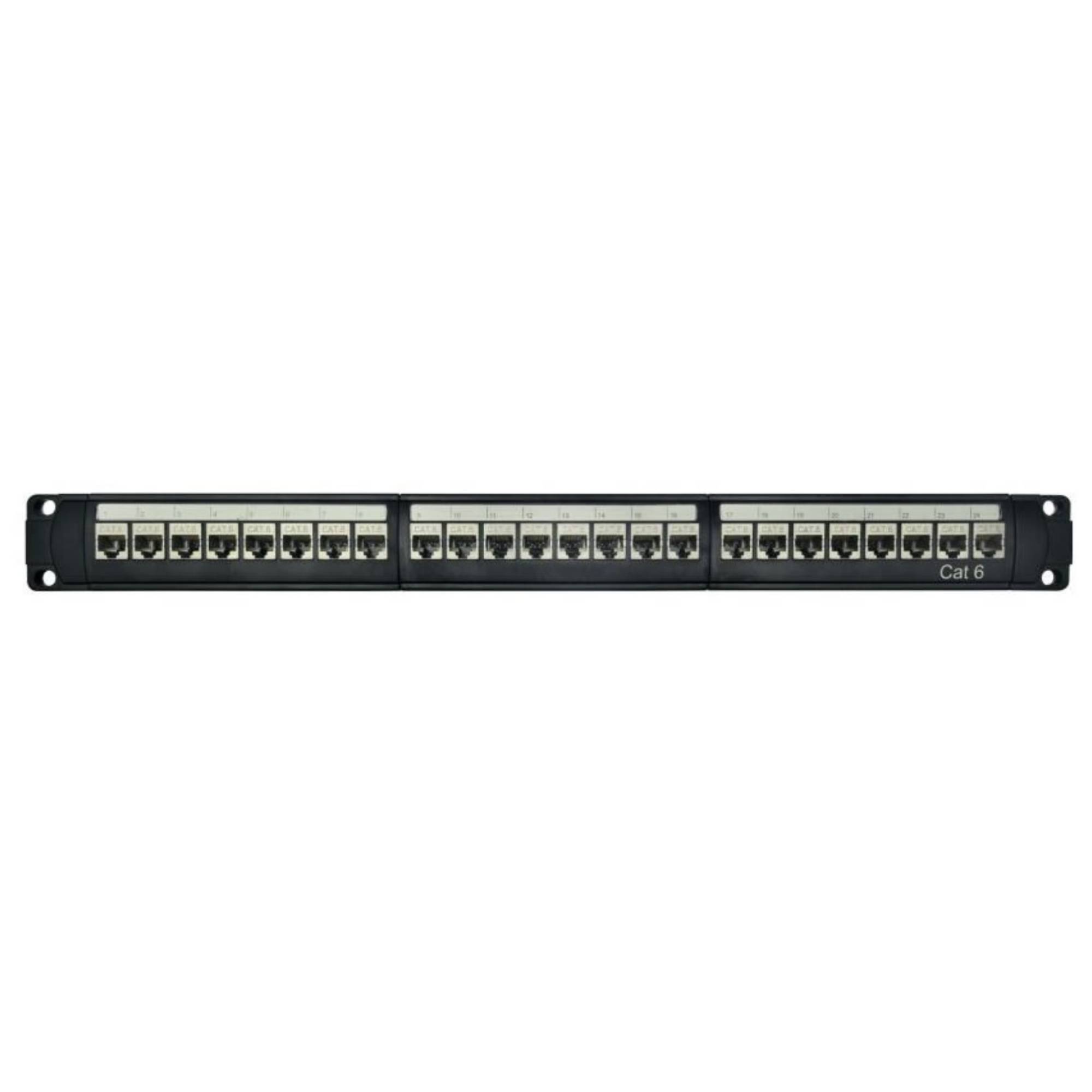 Патч-панель модульная 19", 1U, CAT6, 24 порта RJ45, экранированная ДКС ...