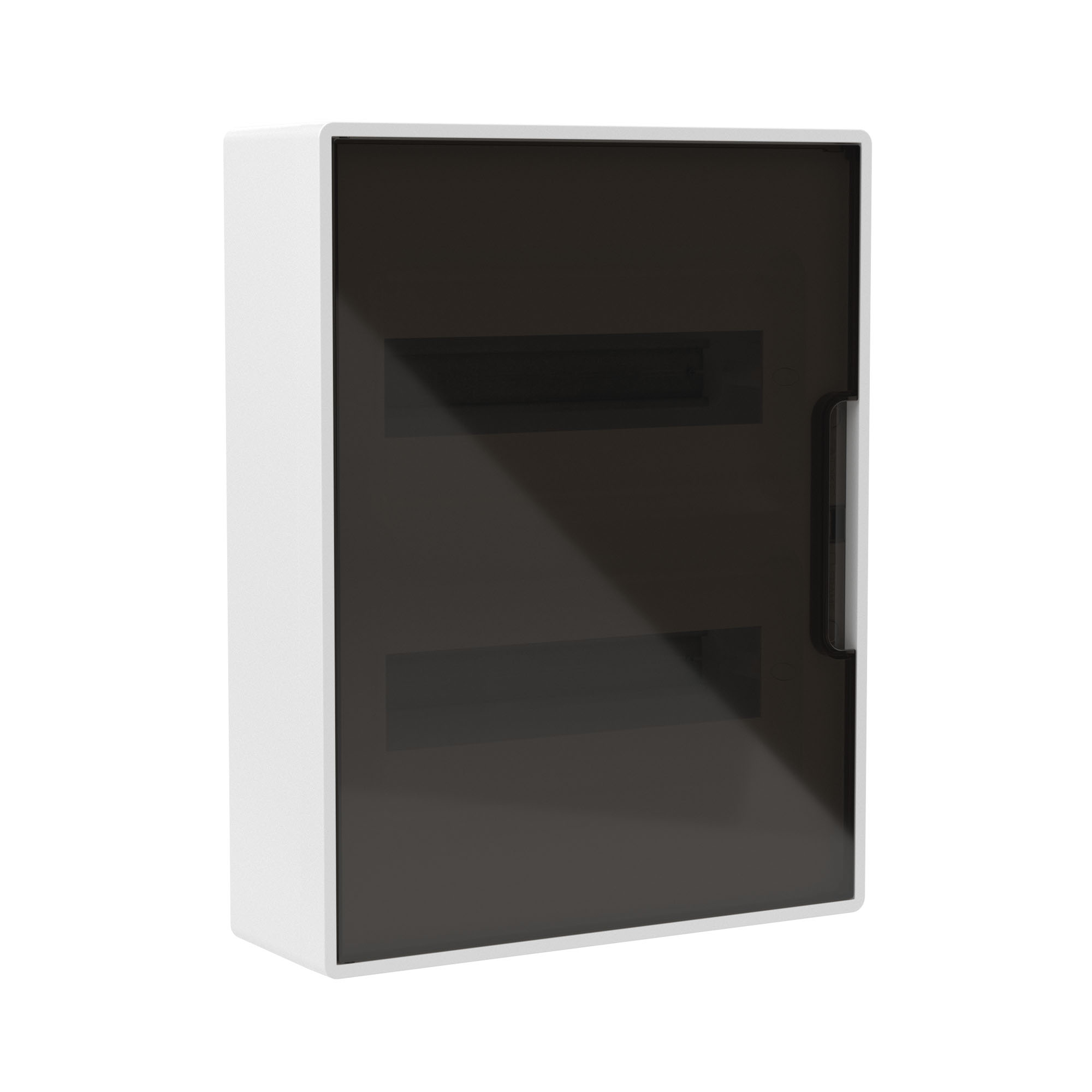 Щиток 24 мод настенный Фрейм (FRAME), белый, с тонированной дверцей, с 4 шинами  PEN (2шт на 8 отв. и 2шт на 6 отв)