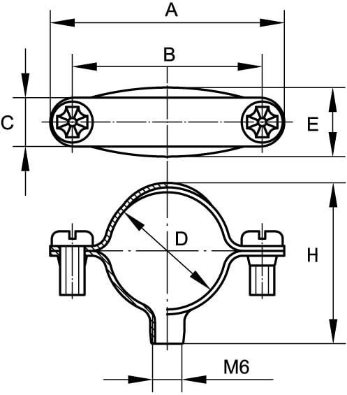 Хомут стальной с внутренней резьбой М6, д.6мм ДКС|DKC: подробные ...