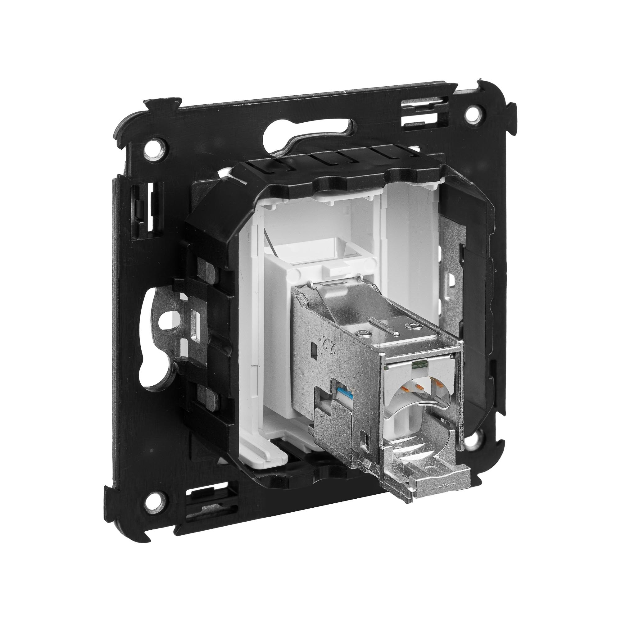 Компьютерная розетка RJ-45 в стену, кат.6 одинарная экранированная, Avanti, белое облако