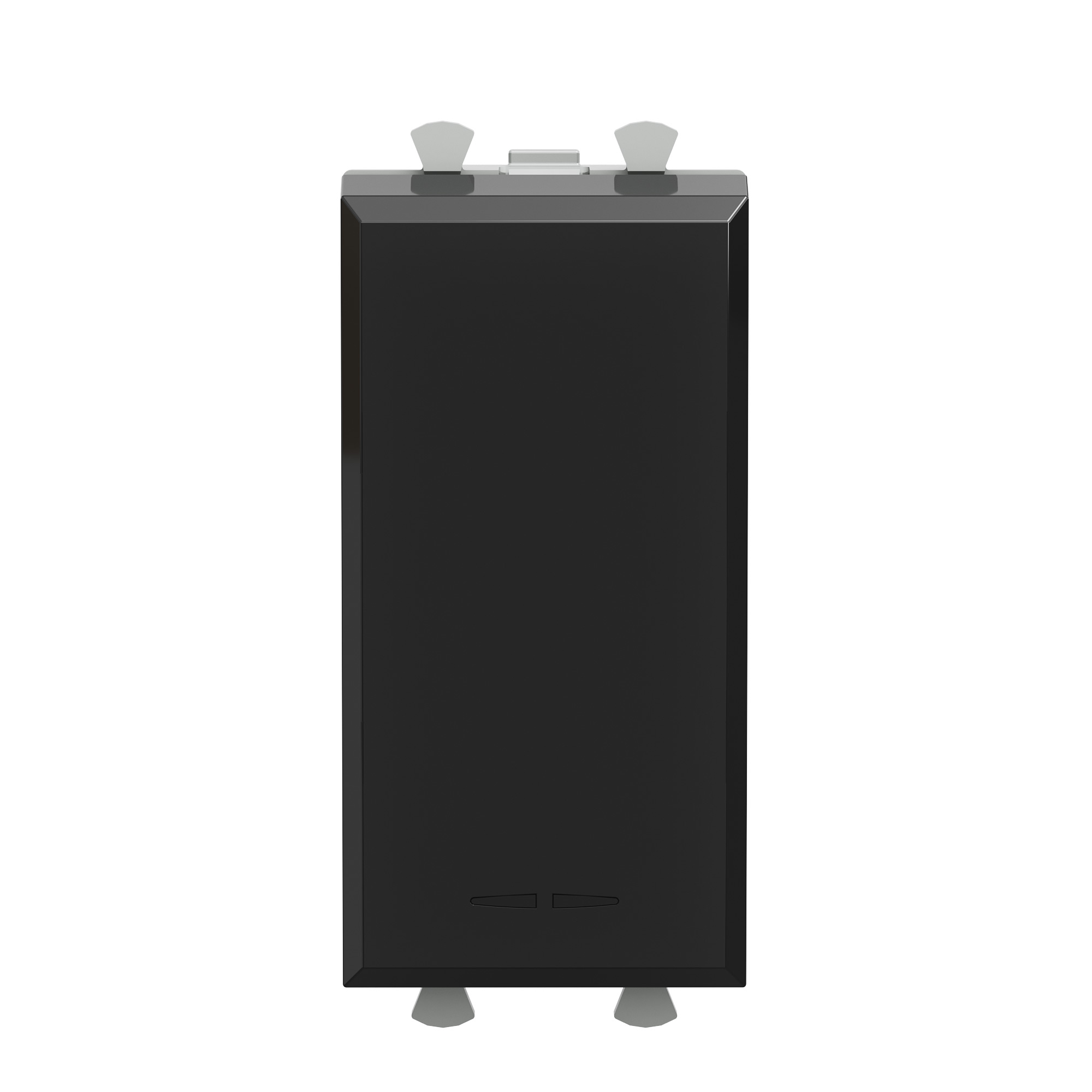 Выключатели, переключатели, инверторы Выключатель двухполюсный одноклавишный модульный, Avanti, черный квадрат, 1 модуль DKC|ДКС