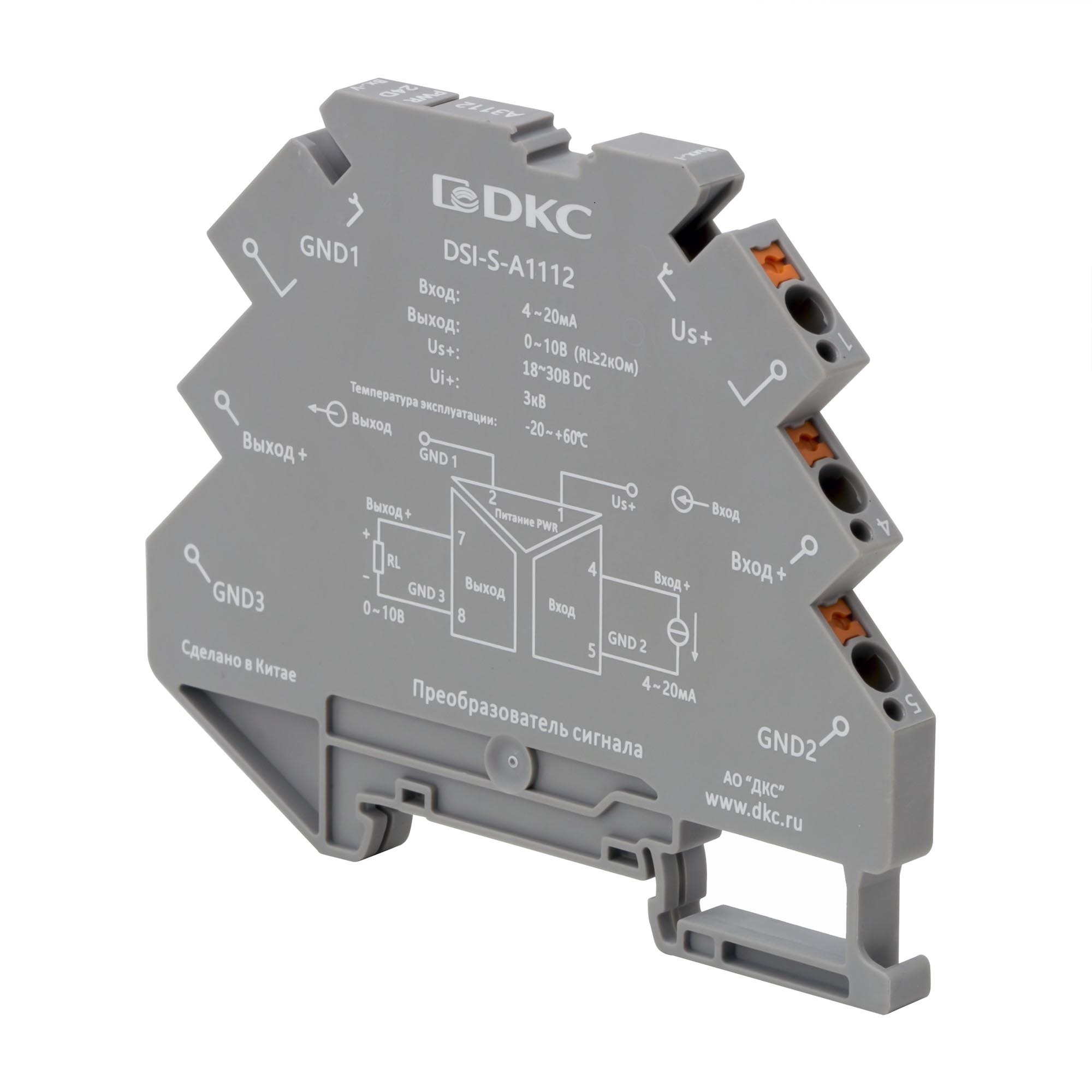 Преобразователь сигнала DSI-S, 6,2 мм 1 вход 4…20 мА, 1 выход 0…10 В