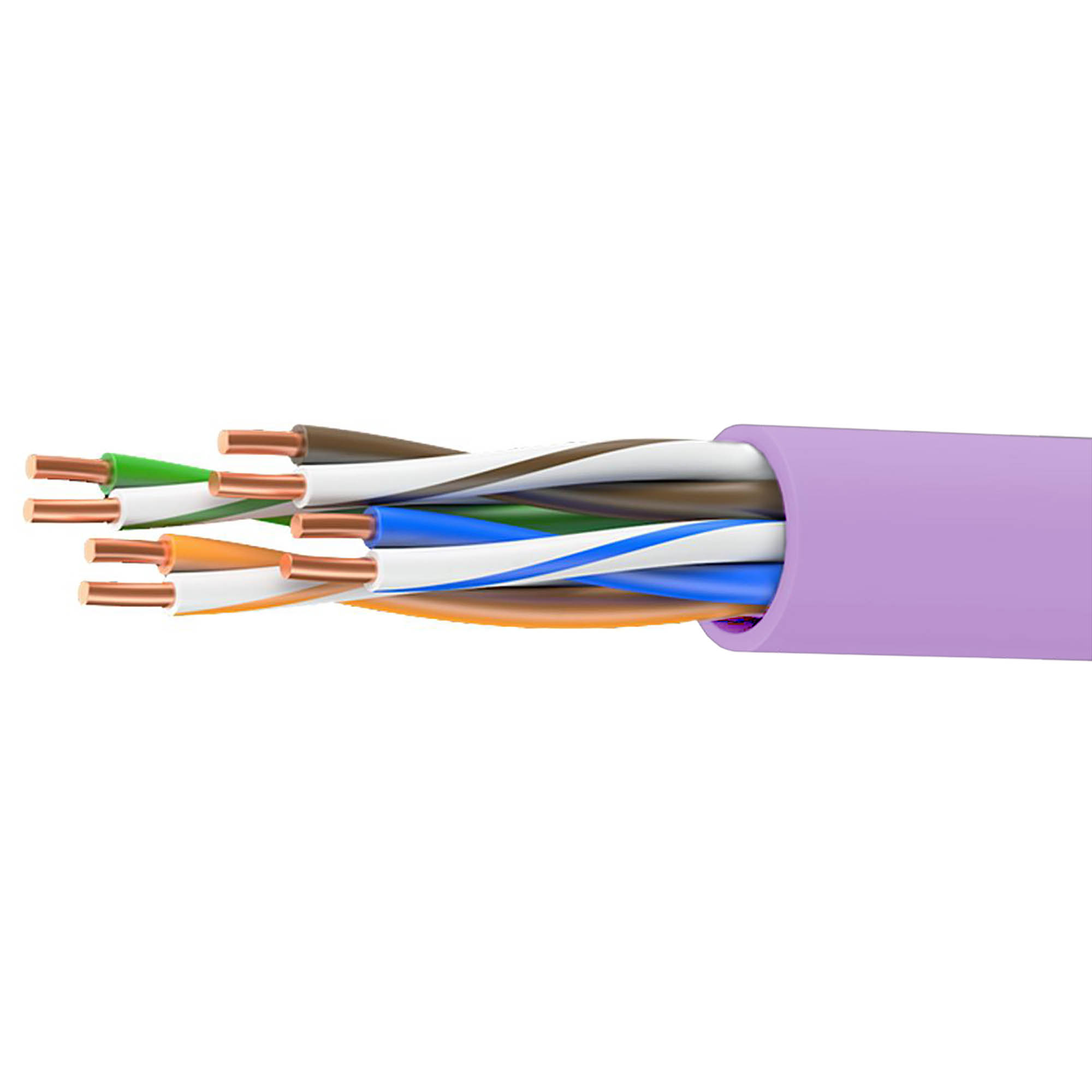 Кабель витая пара категории 5е Кабель витая пара кат. 5E неэкранированный U/UTP, 4 пары, нг(А)-LSLTx, цвет внешней оболочки фиолетовый, коробка 305 м DKC|ДКС