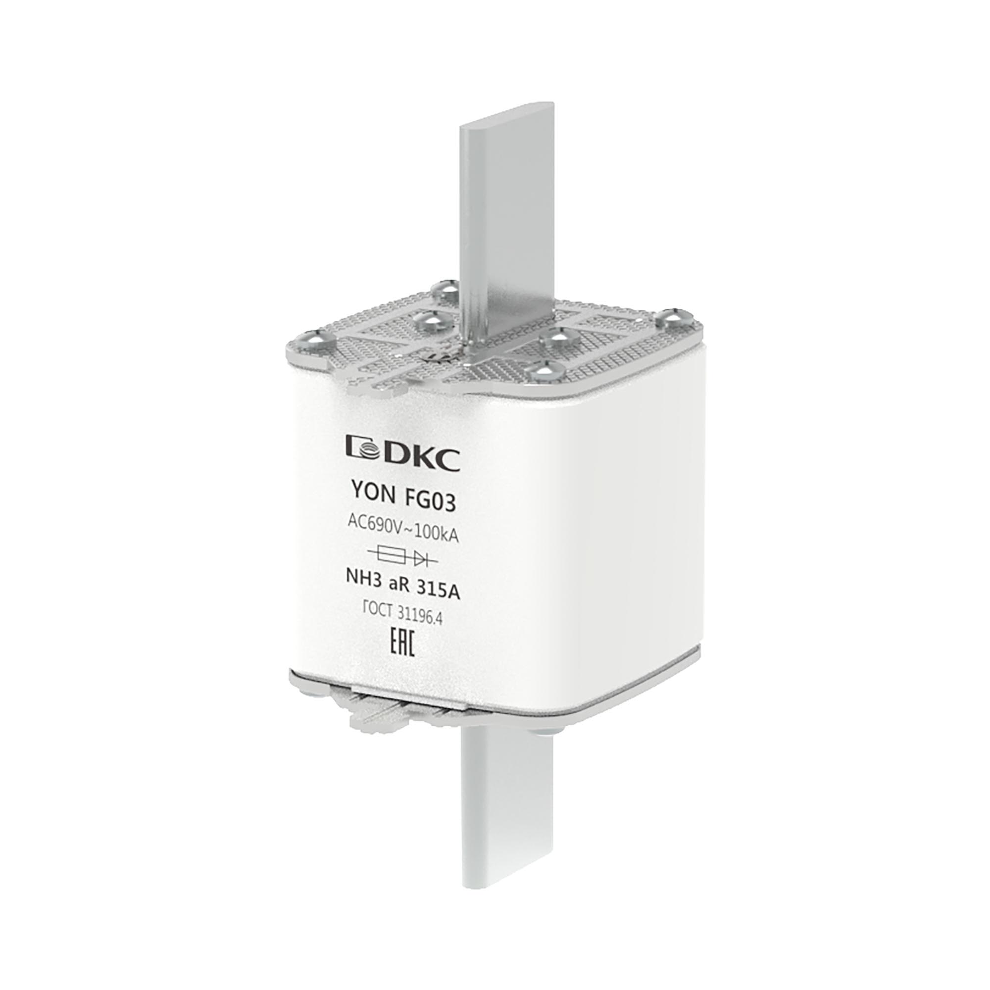 Предохранитель YON ножевого типа FG3 315А 690V характеристика aR