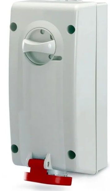 Розетка настенная с механической блокировкой и боковым расположением разъема артикул DIS5603287 IP44 32А 3P+E+N 400В