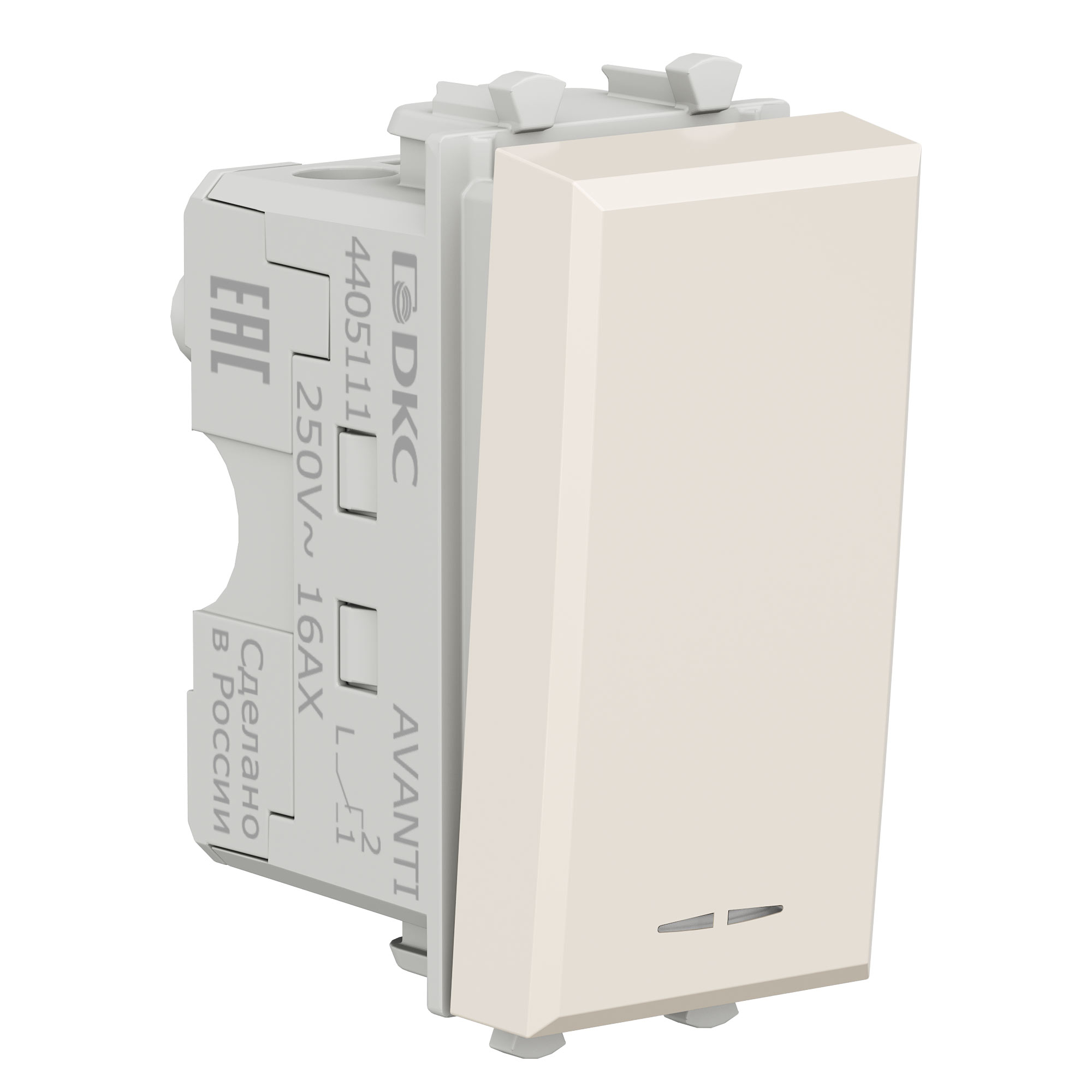 Переключатель модульный, Avanti, ванильная дымка, 1 модуль