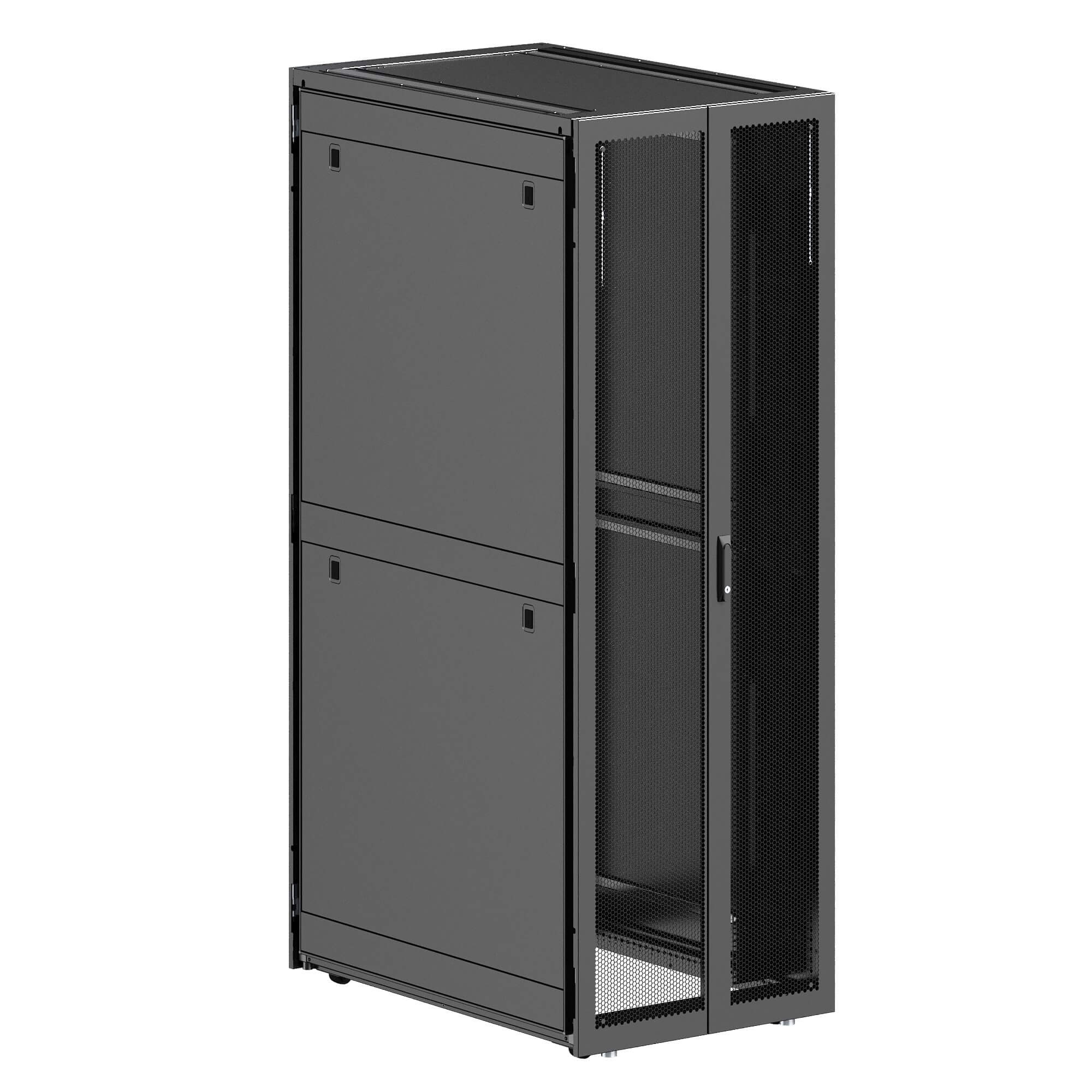 ИТ-Шкаф ДКС для ЦОД, Серия С, напольный, собранный 19'', 48U 600x1200мм, без боковых панелей, черный RAL9005