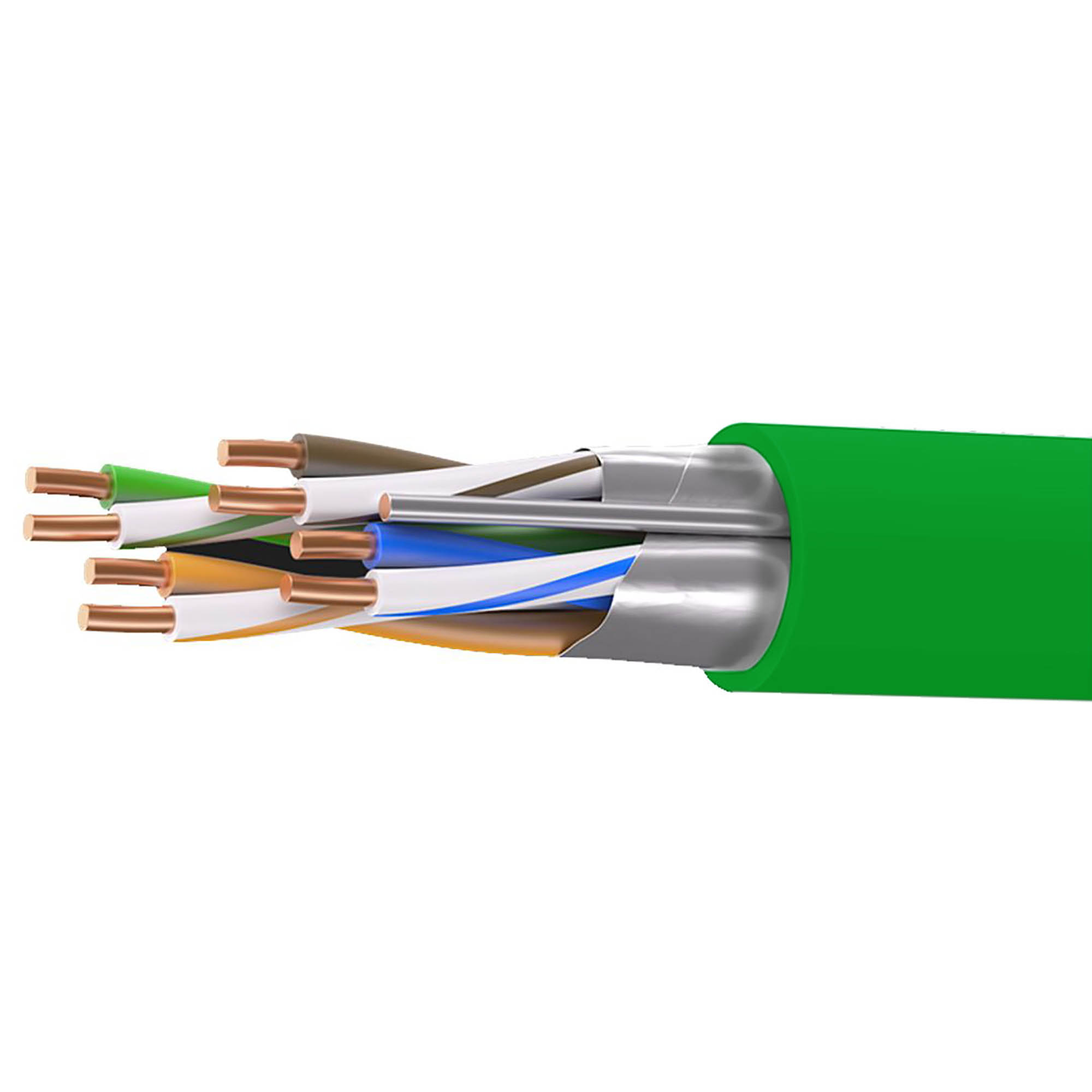 Кабель витая пара категории 5е Кабель витая пара кат. 5E экранированный F/UTP, 4 пары, нг(А)-LSLTx,цвет внешней оболочки зеленый коробка 305 м DKC|ДКС