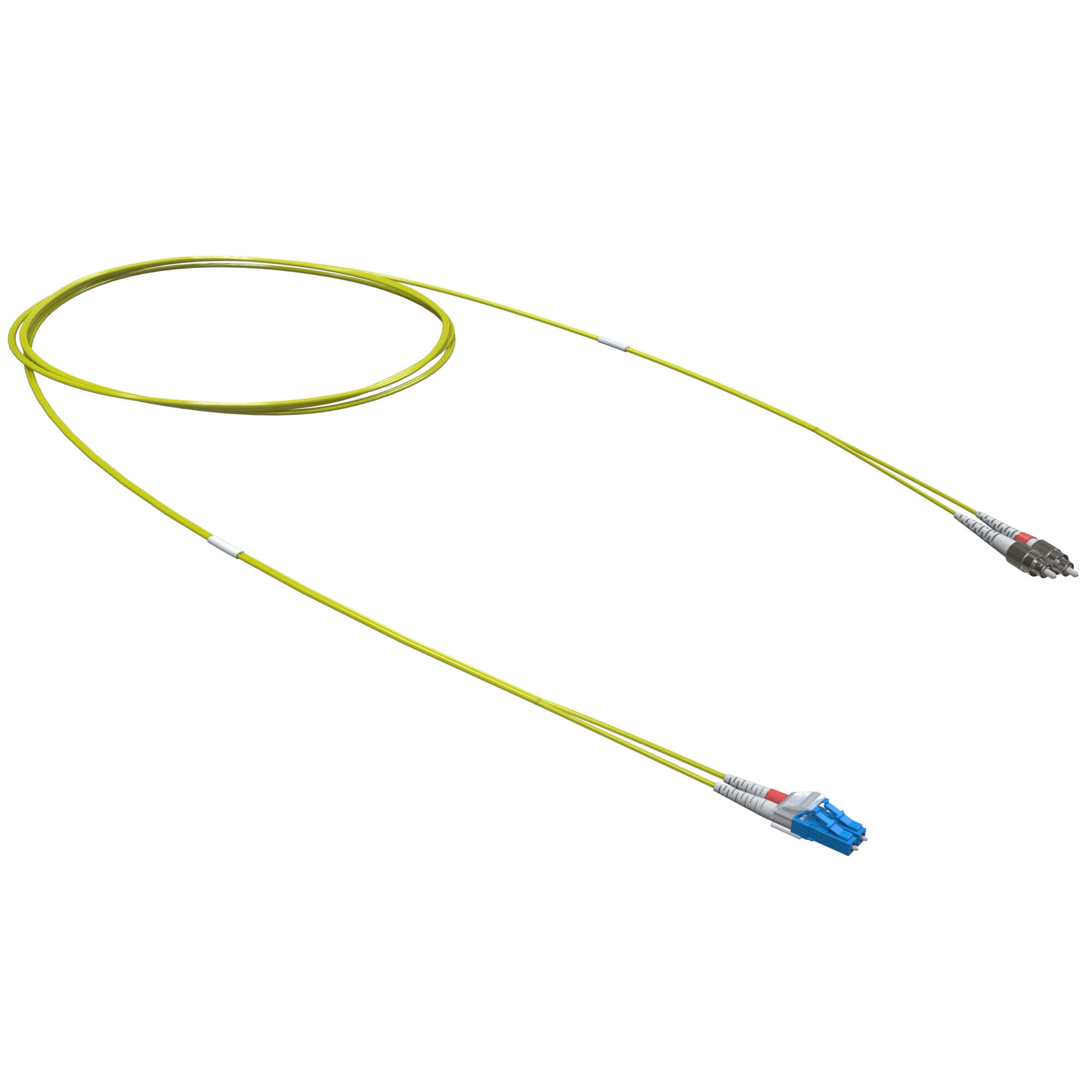 Оптический коммутационный шнур переходной двухволоконный (Duplex) LC-UPC/FC-UPC, 9/125 OS2, 2 м