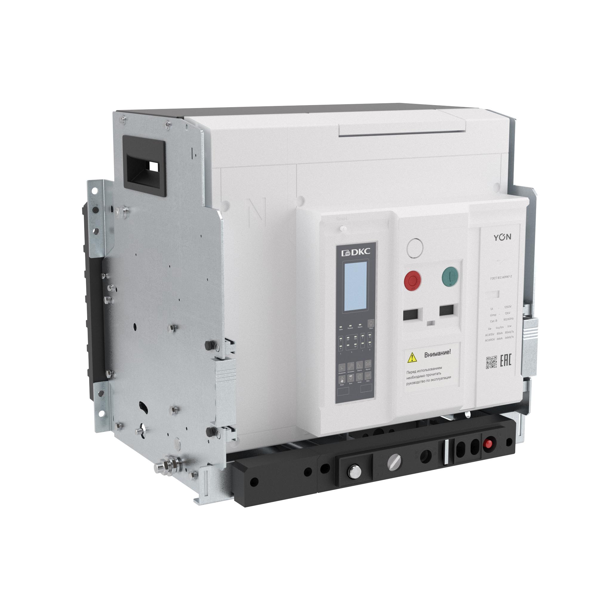 Воздушные автоматические выключатели YON pro ANX  Воздушный автоматический выключатель YON pro ANX20H 4P 2000 А 85 кА, типоразмер N, расцепитель ETE, выкатной, горизонтальное/вертикальное подключение, управление 220 В AC DKC|ДКС