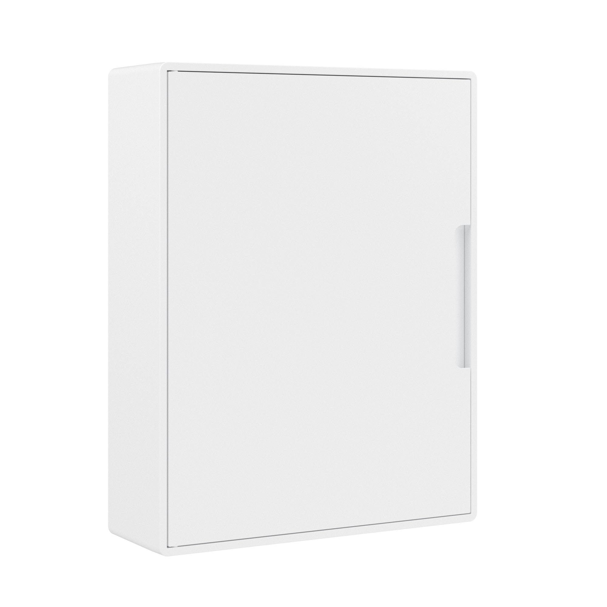 Щиток 24 мод настенный слаботочный Фрейм (FRAME), белый, с белой дверцей, с  монтажной платой, 1 розеткой (арт. 76482B) и установочной рамкой