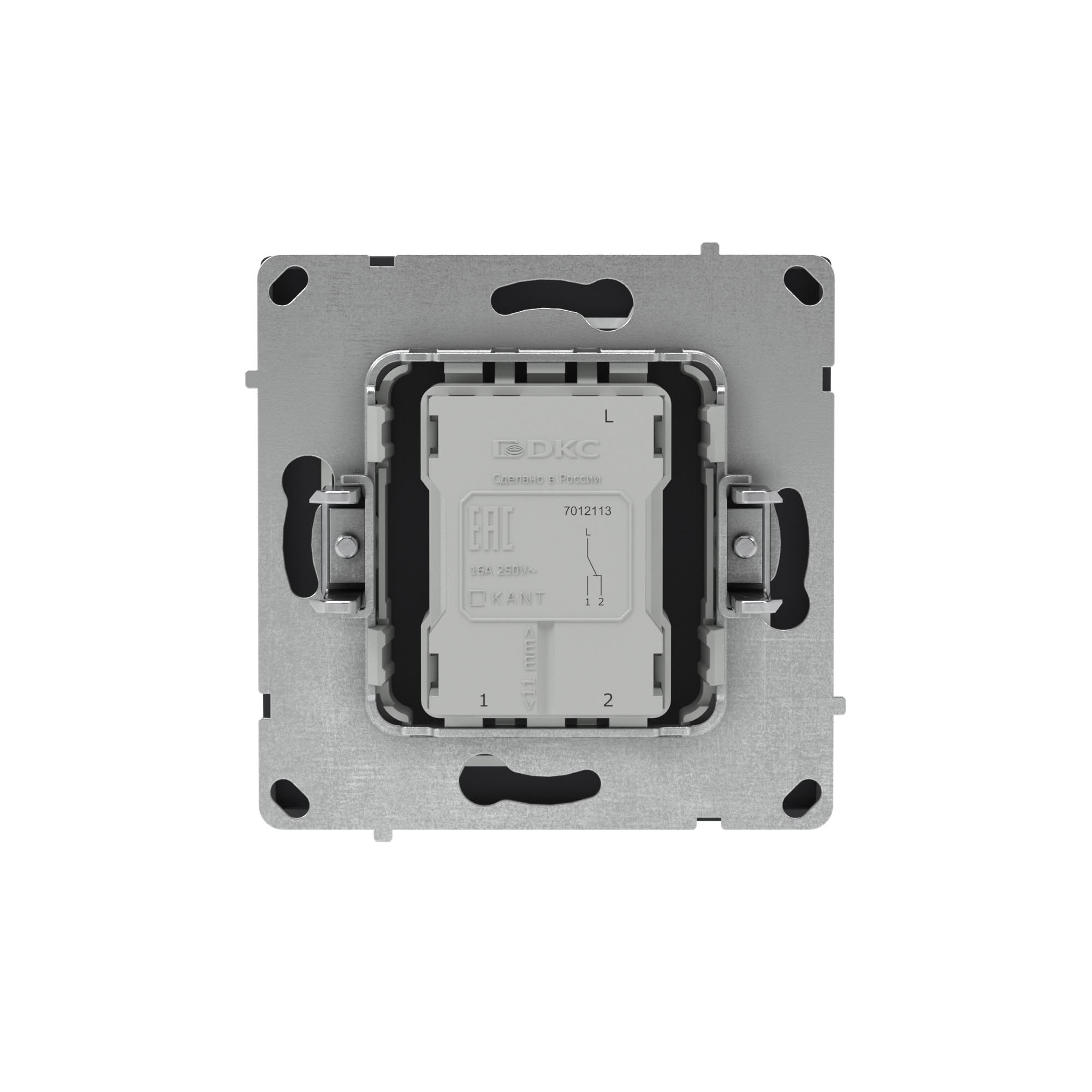 Переключатель одноклавишный, KANT, черный уголь