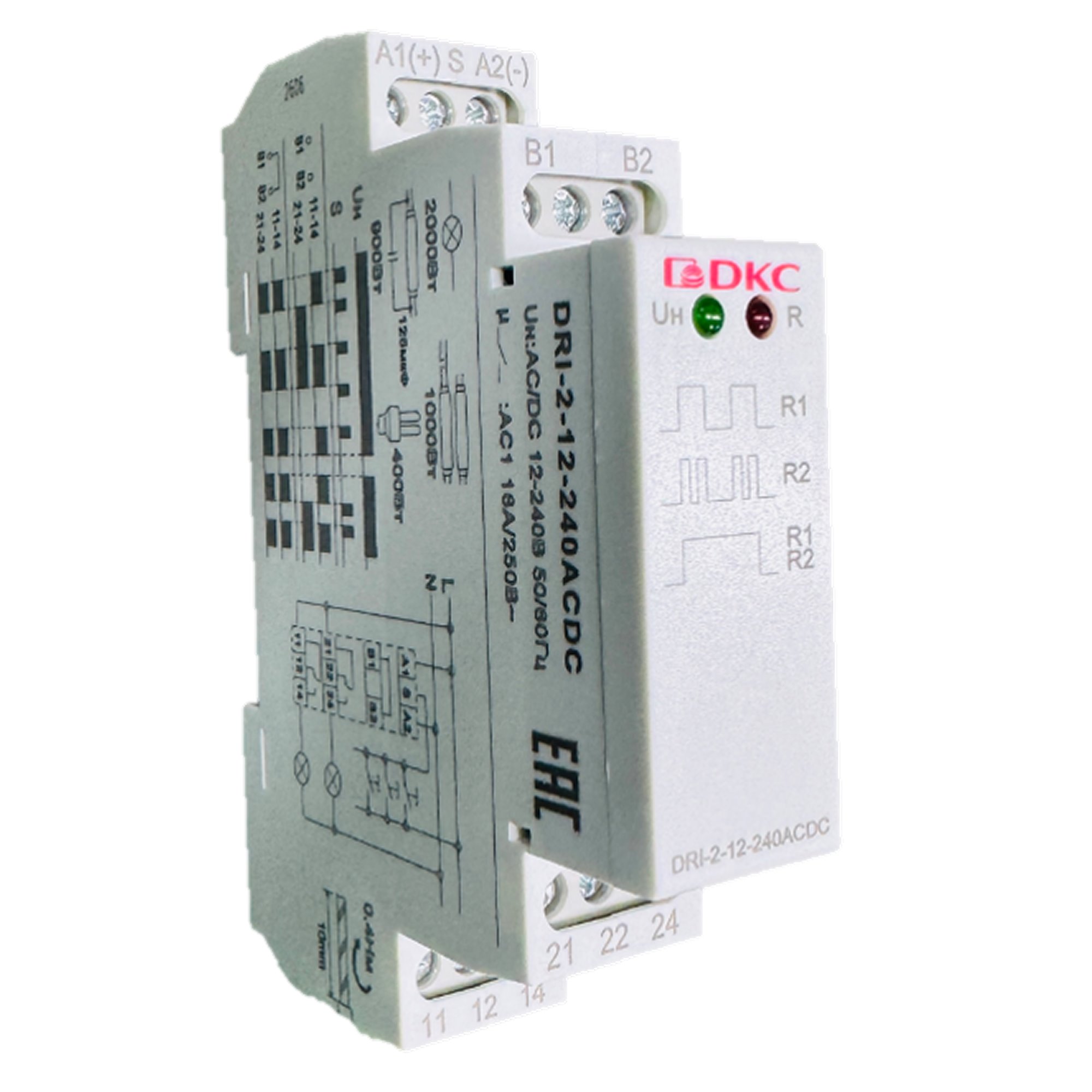 Импульсное реле, конфигурация контакта 2CO, 12-240 AC/DC