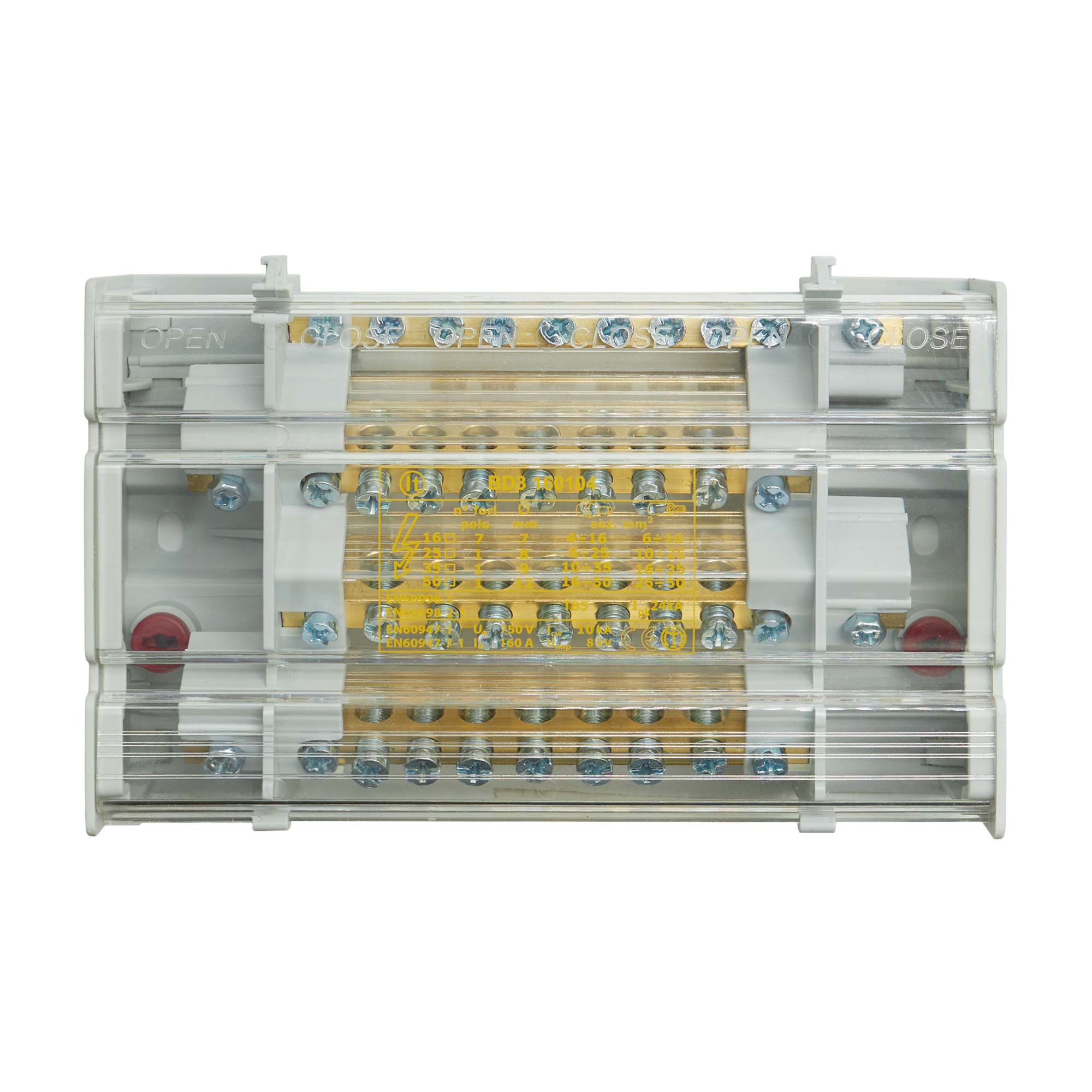 Кросс-модуль с выносной клеммой, 10х4, 1/95кв.мм, 10/25кв.мм, 160А